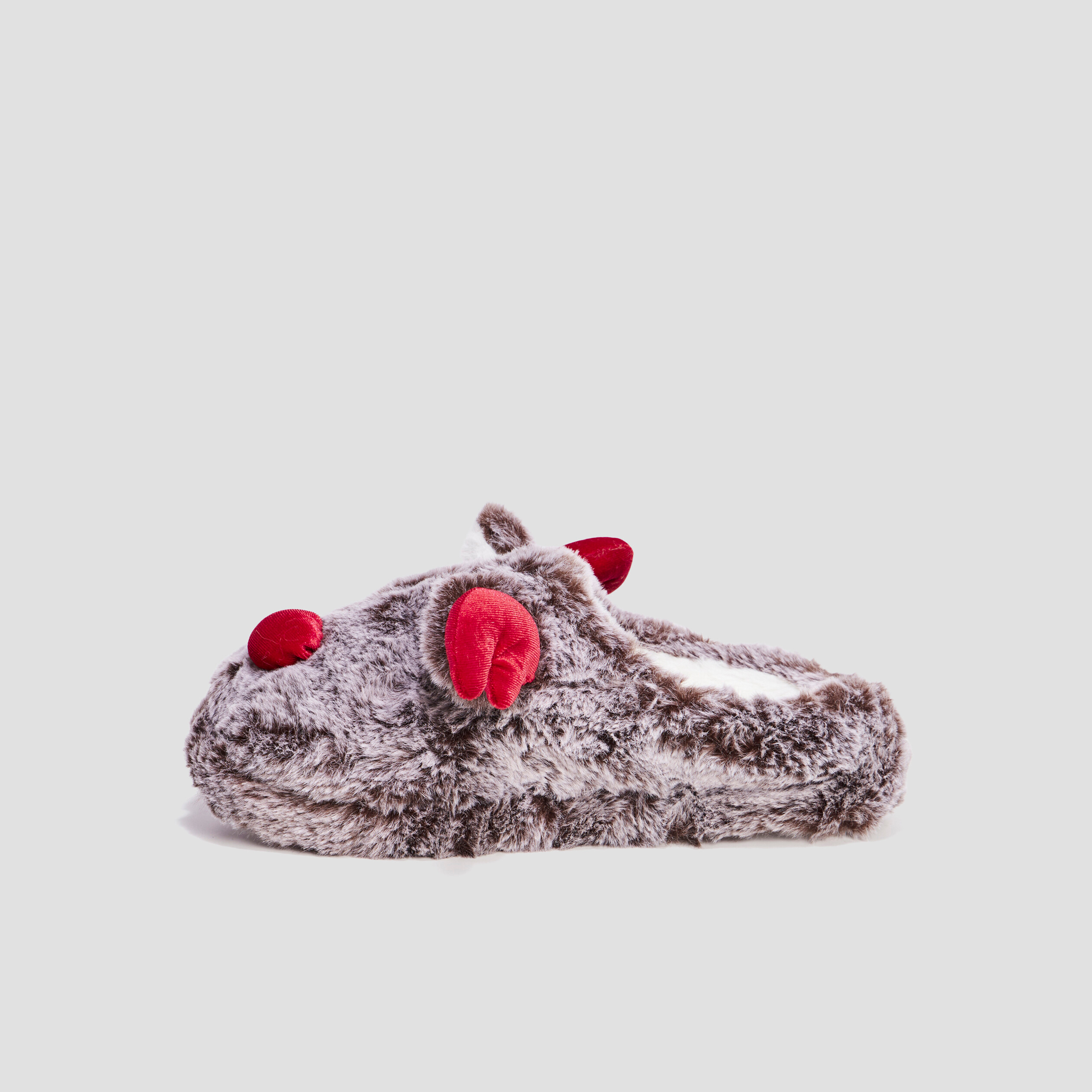 Chaussons renne mules fourrure multicolore femme
