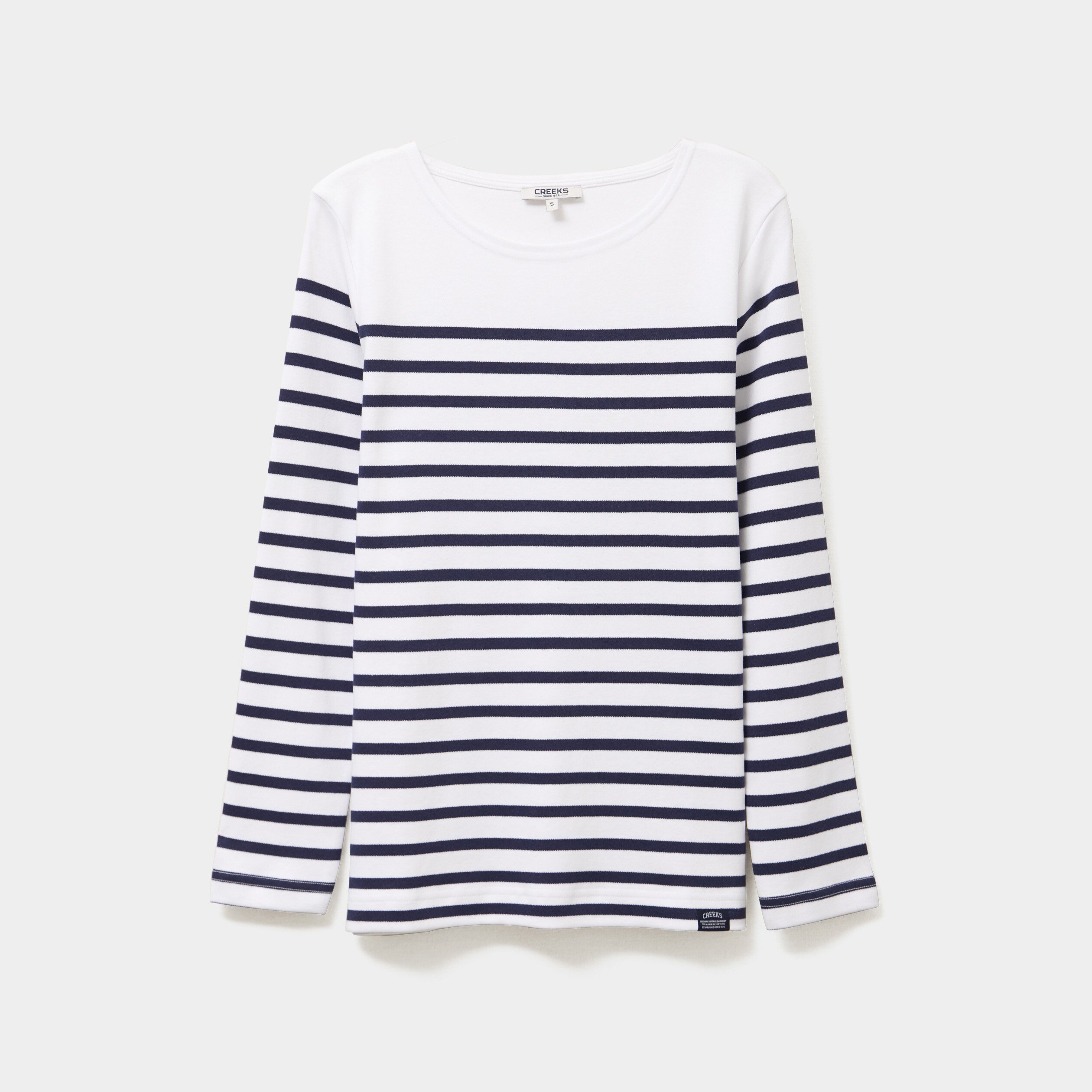 t shirt manches longues col rond coton blanc femme T-shirt manches longues col rond coton blanc femme