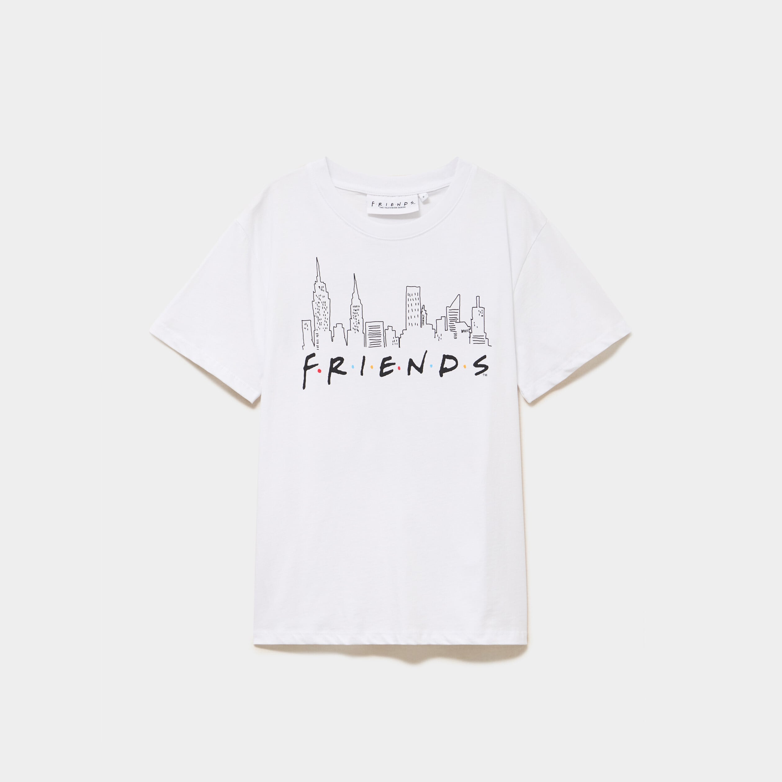 T-shirt manches courtes coton Friends blanc femme