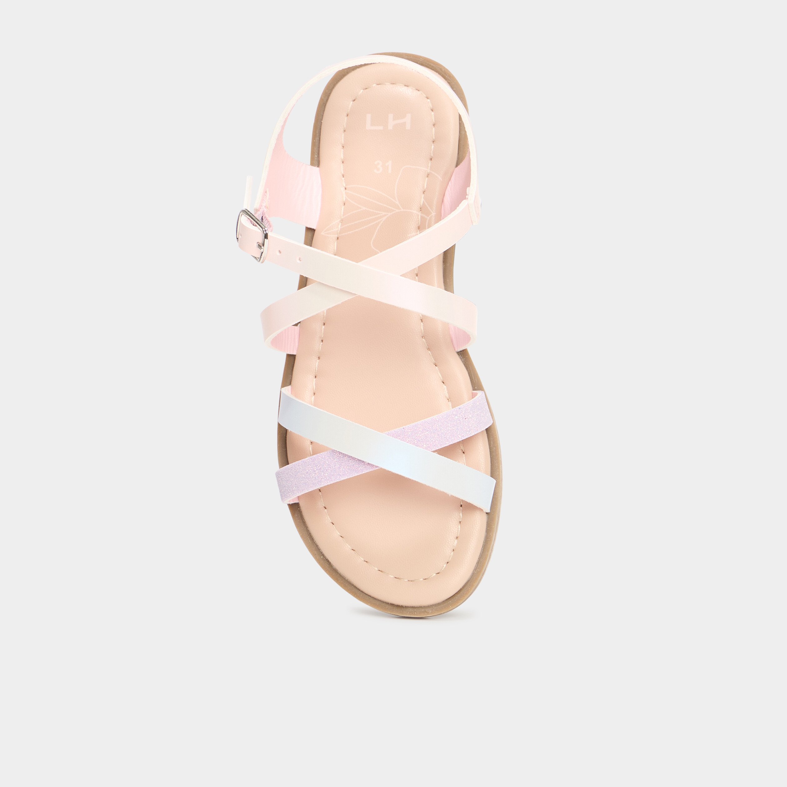 sandales a brides croisees rose fille Sandales à brides croisées rose fille