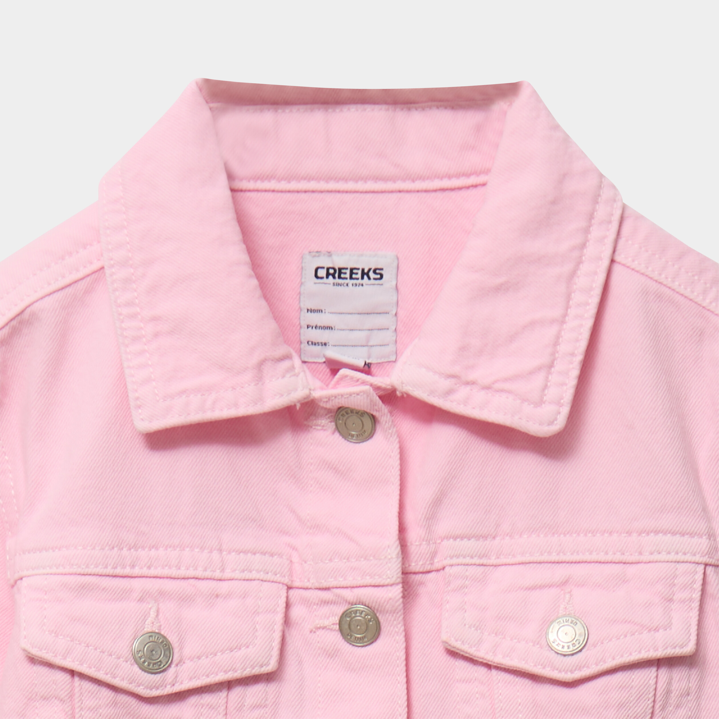 Veste boutonn&eacute;e coton rose fille