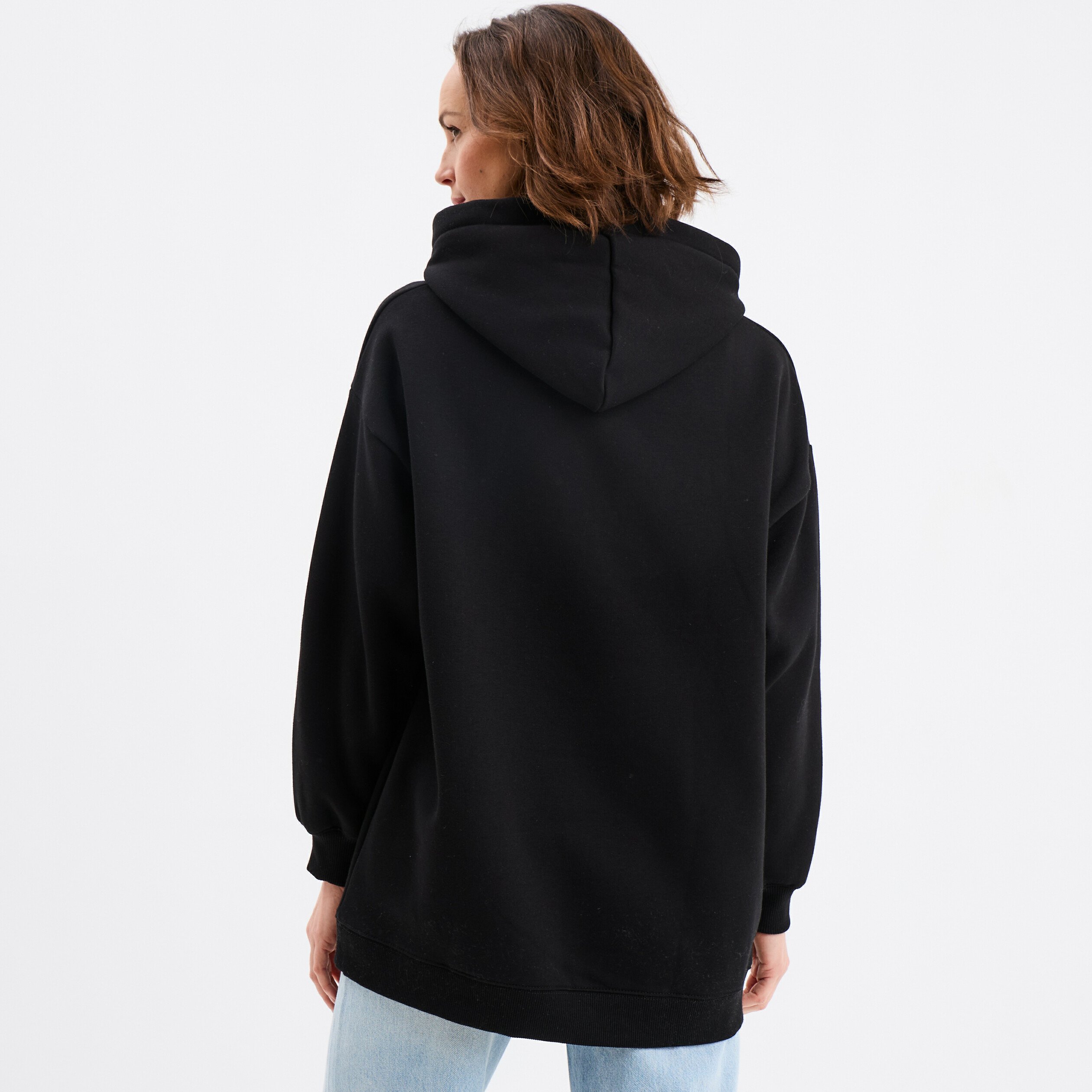 Sweat hoodie oversize à capuche Stitch noir femme La Halle