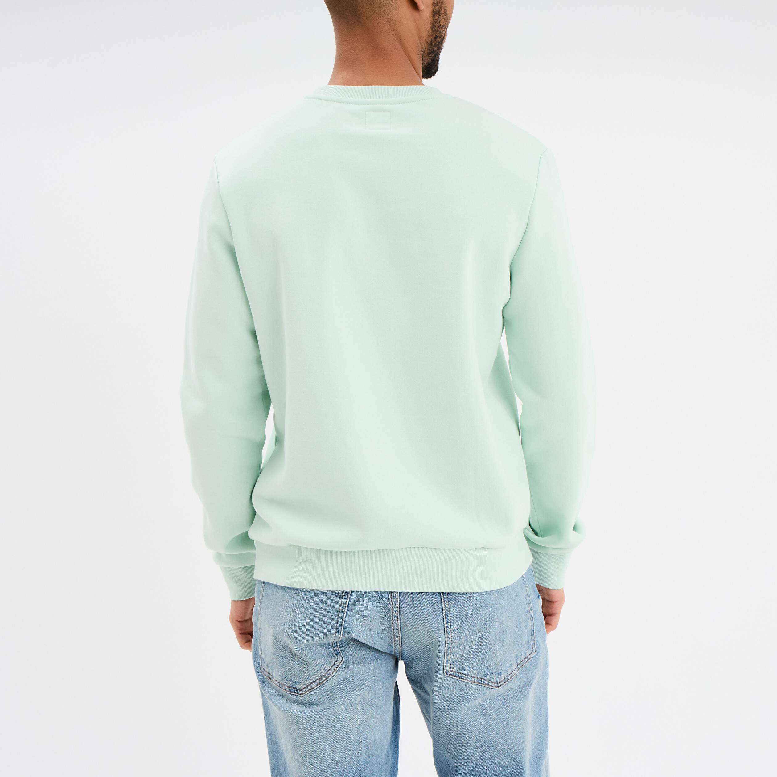 Sweat avec col rond vert pastel homme