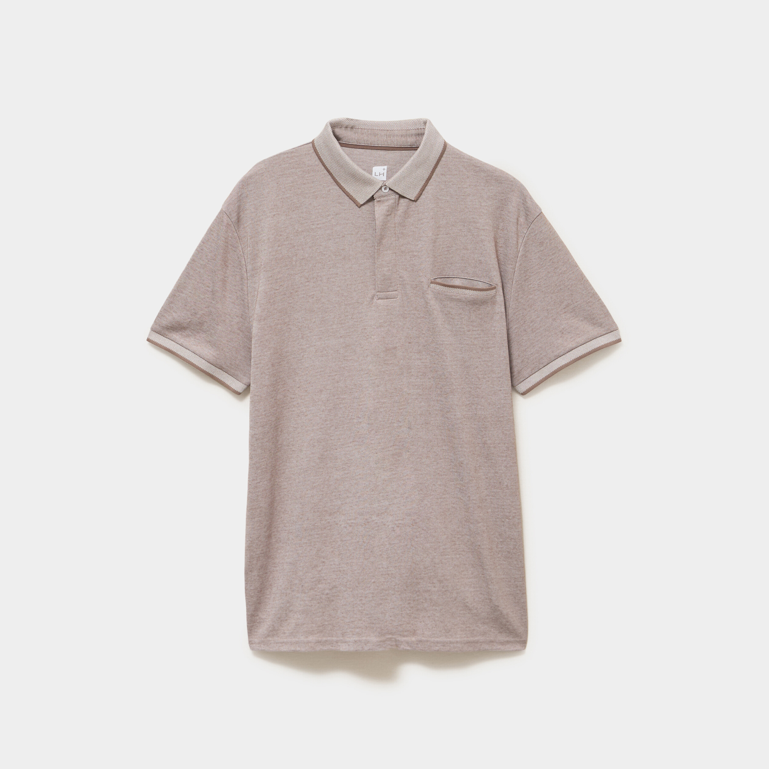 Polo manches courtes coupe droite gris homme