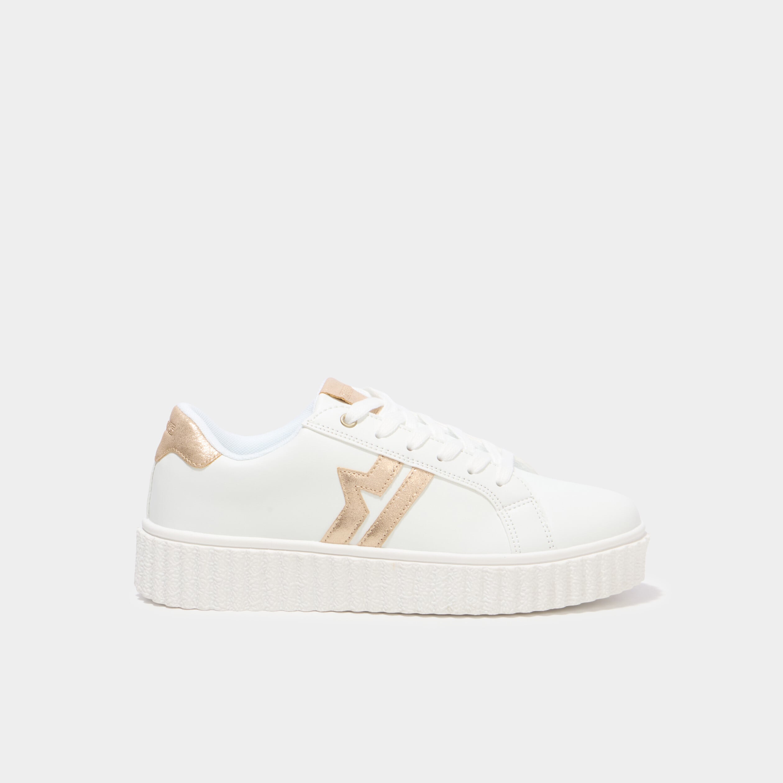 Baskets &agrave; lacets semelles &eacute;paisse blanc femme