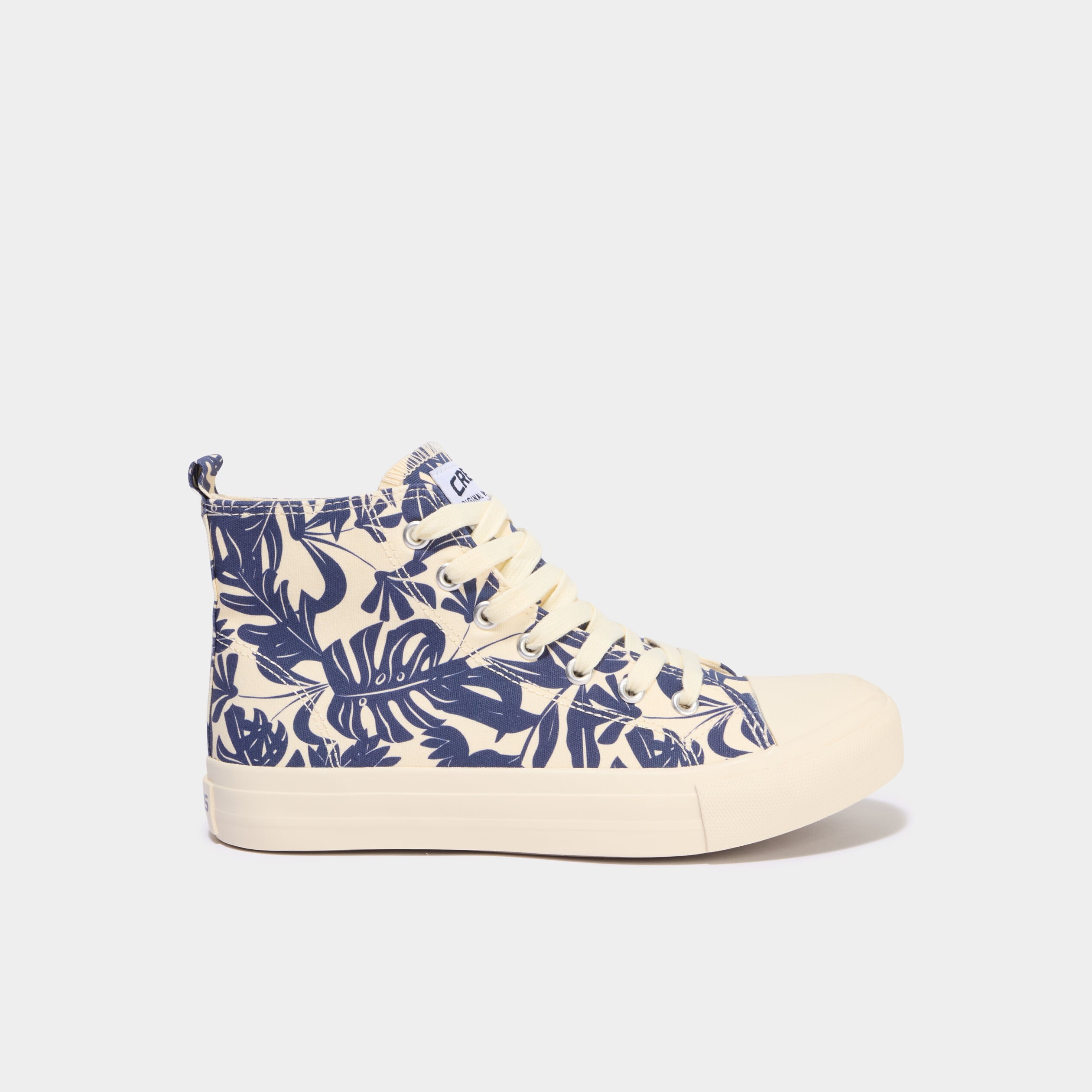 Tennis montantes en toile bleu femme