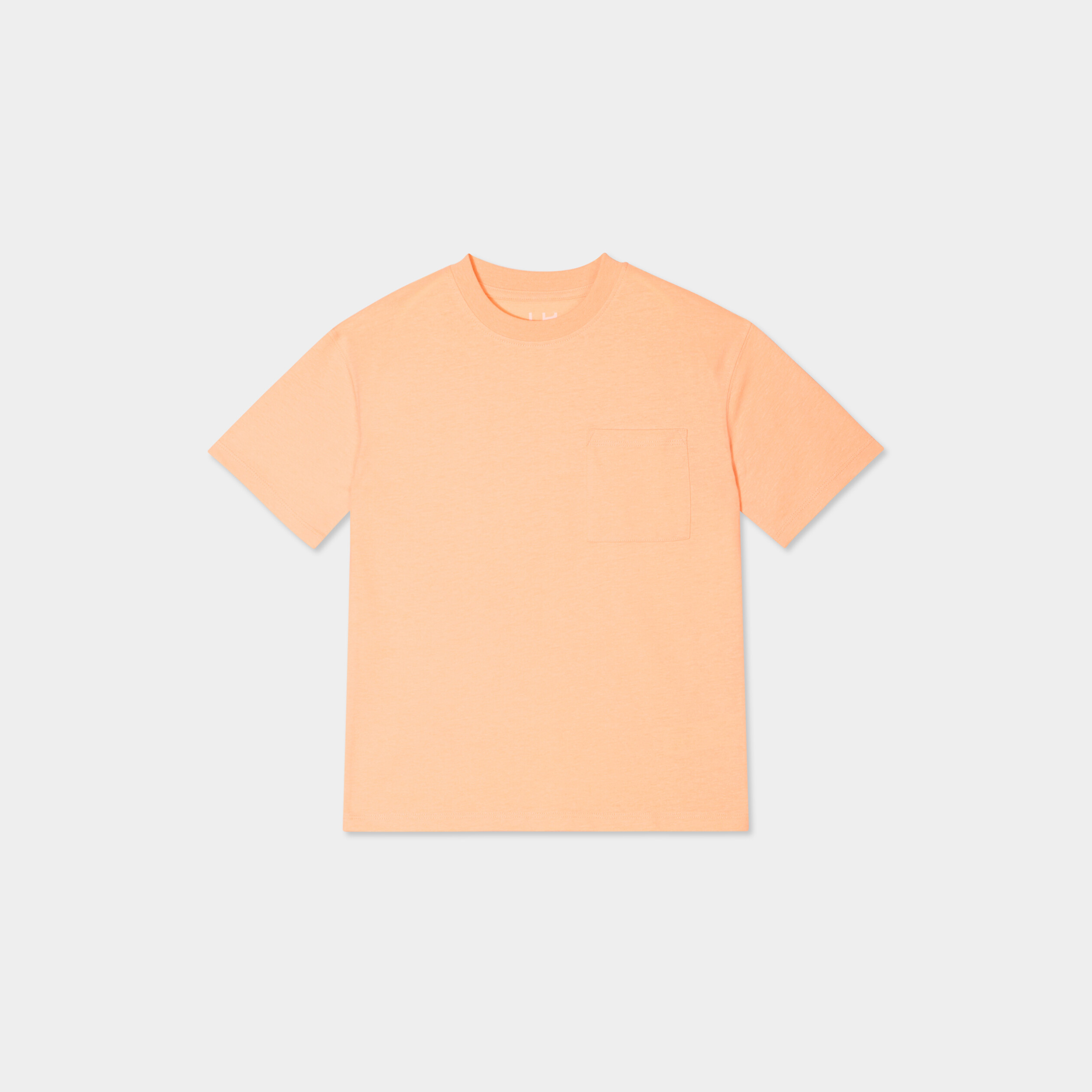 t shirt oversize 1 poche manches courtes orange fluo garcon T-shirt oversize 1 poche manches courtes orange fluo garçon