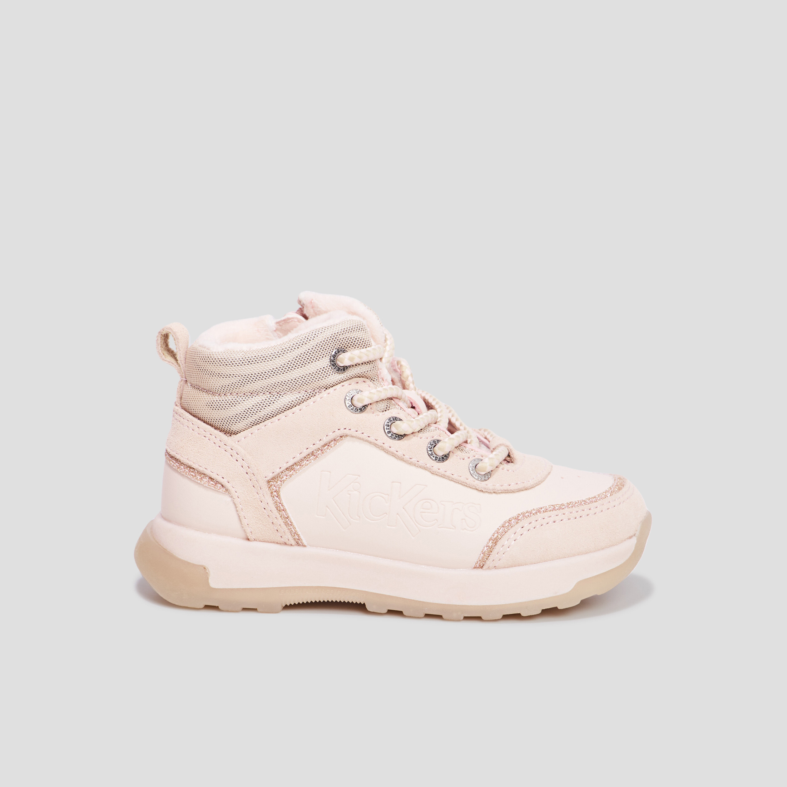 bottines a lacets kickers fauna rose fille Bottines à lacets Kickers Fauna rose fille