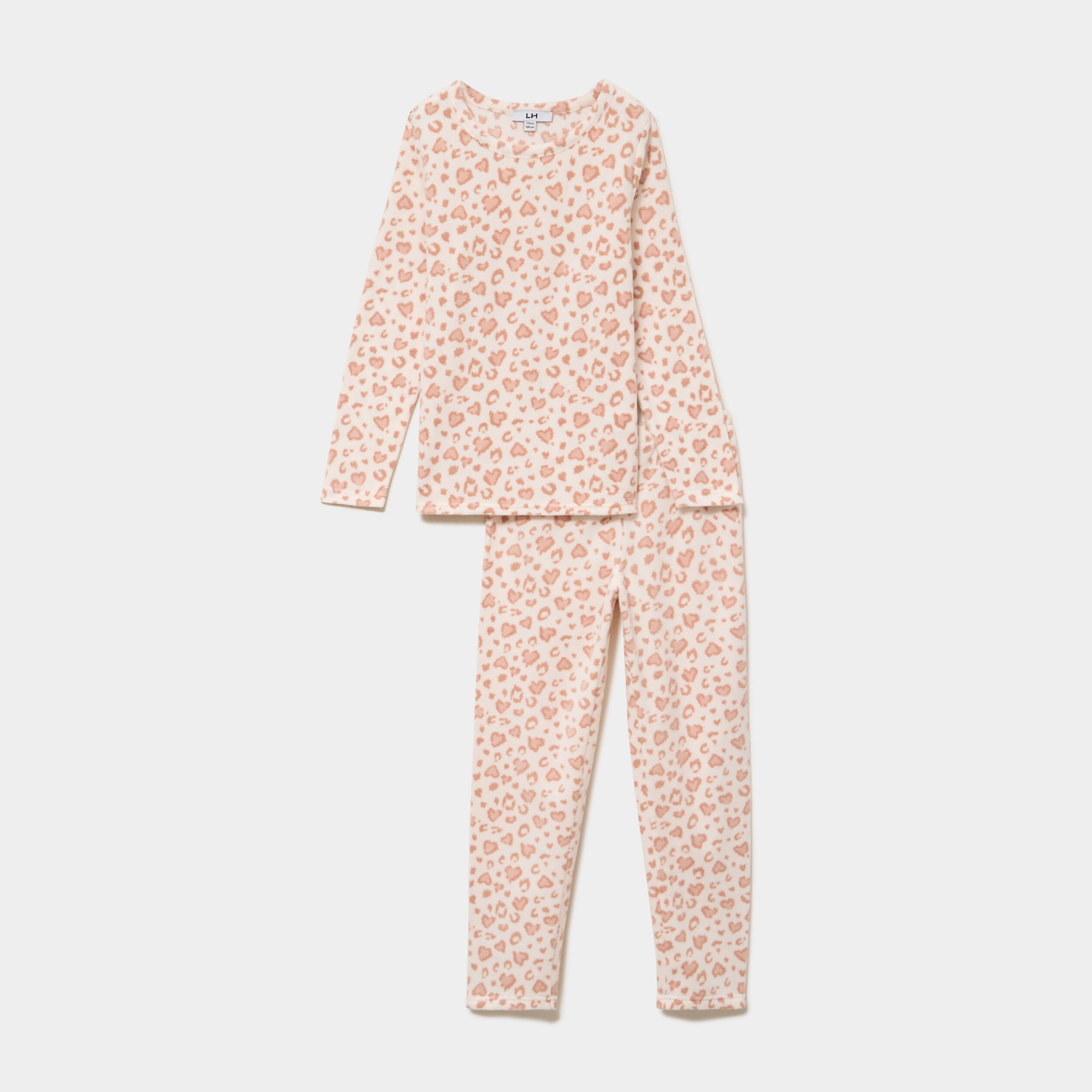 Ensemble pyjama 2 pi&egrave;ces micro polaire creme fille
