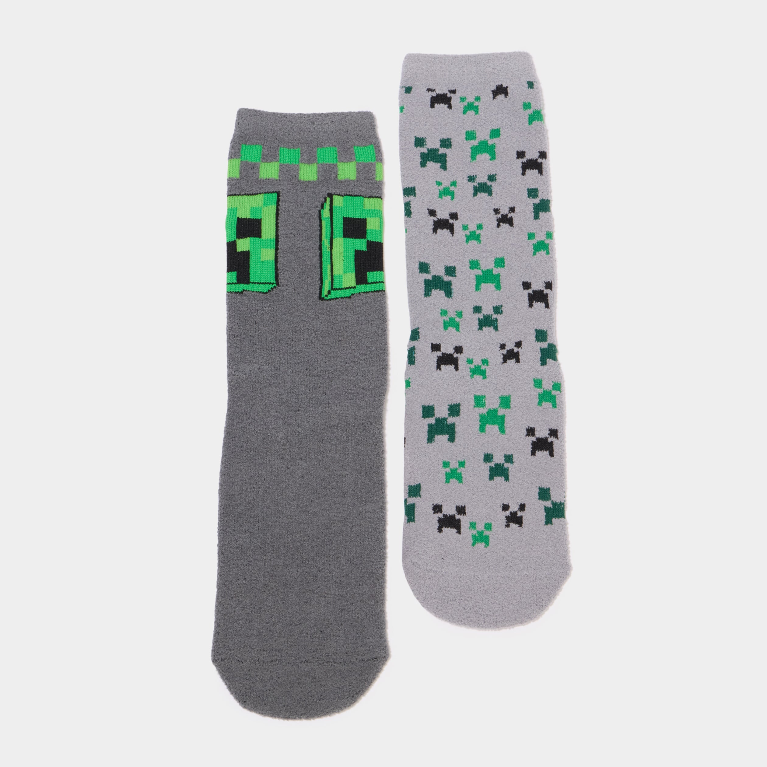 Lot 2 paires chaussettes Minecraft vert gar&ccedil;on