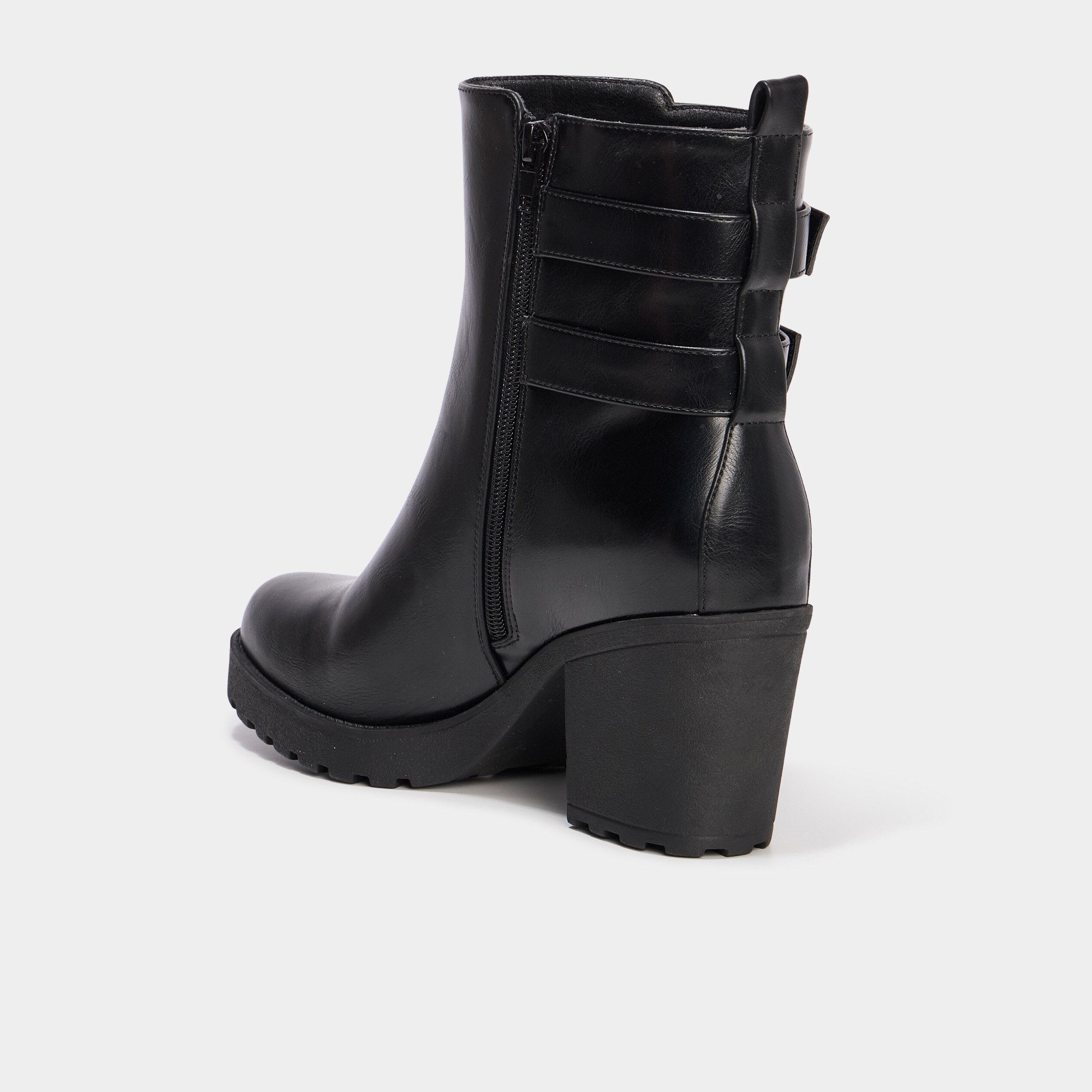 boots a talons et boucles noir femme Boots à talons et boucles noir femme