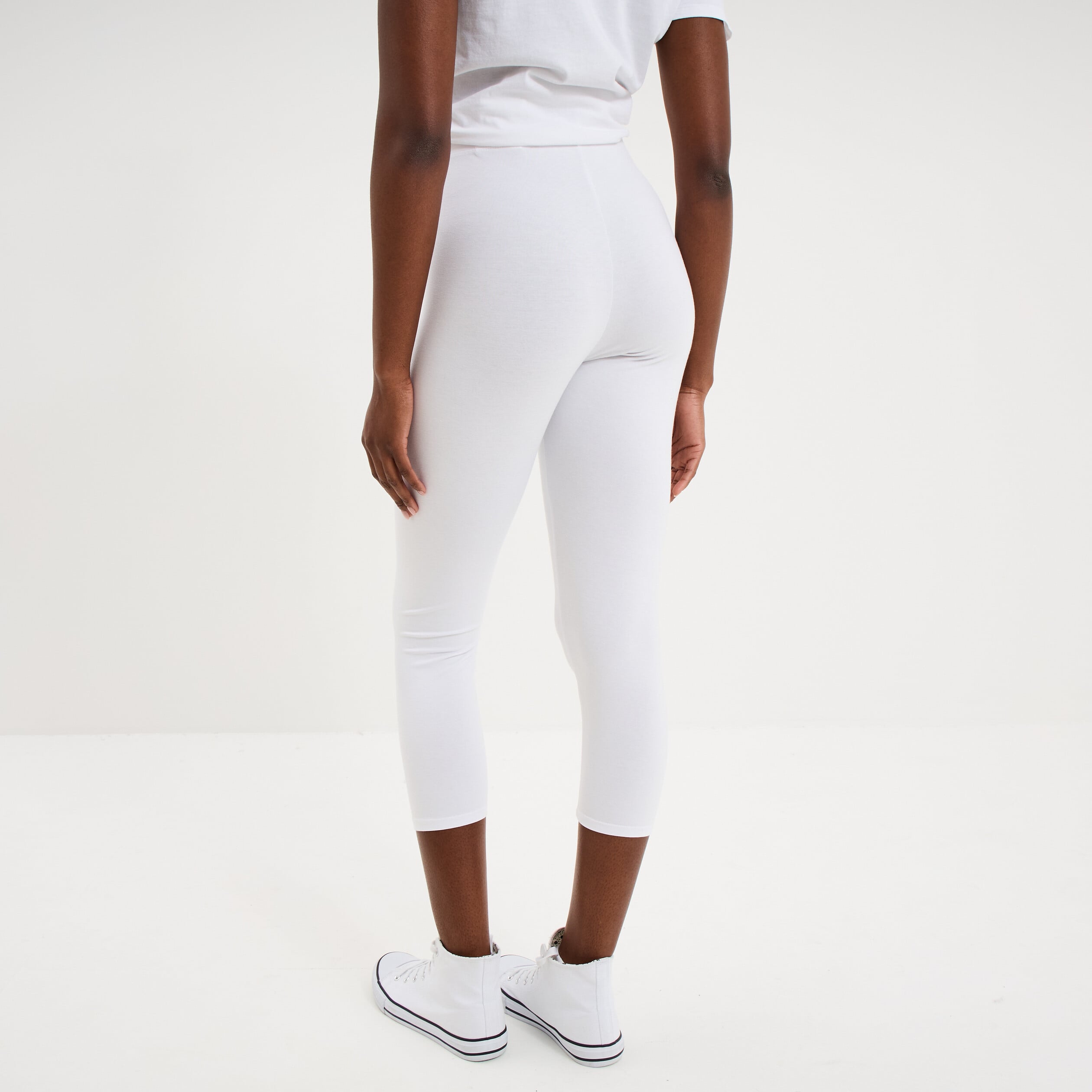 Legging &eacute;lastiqu&eacute; 7/8&egrave;me blanc femme