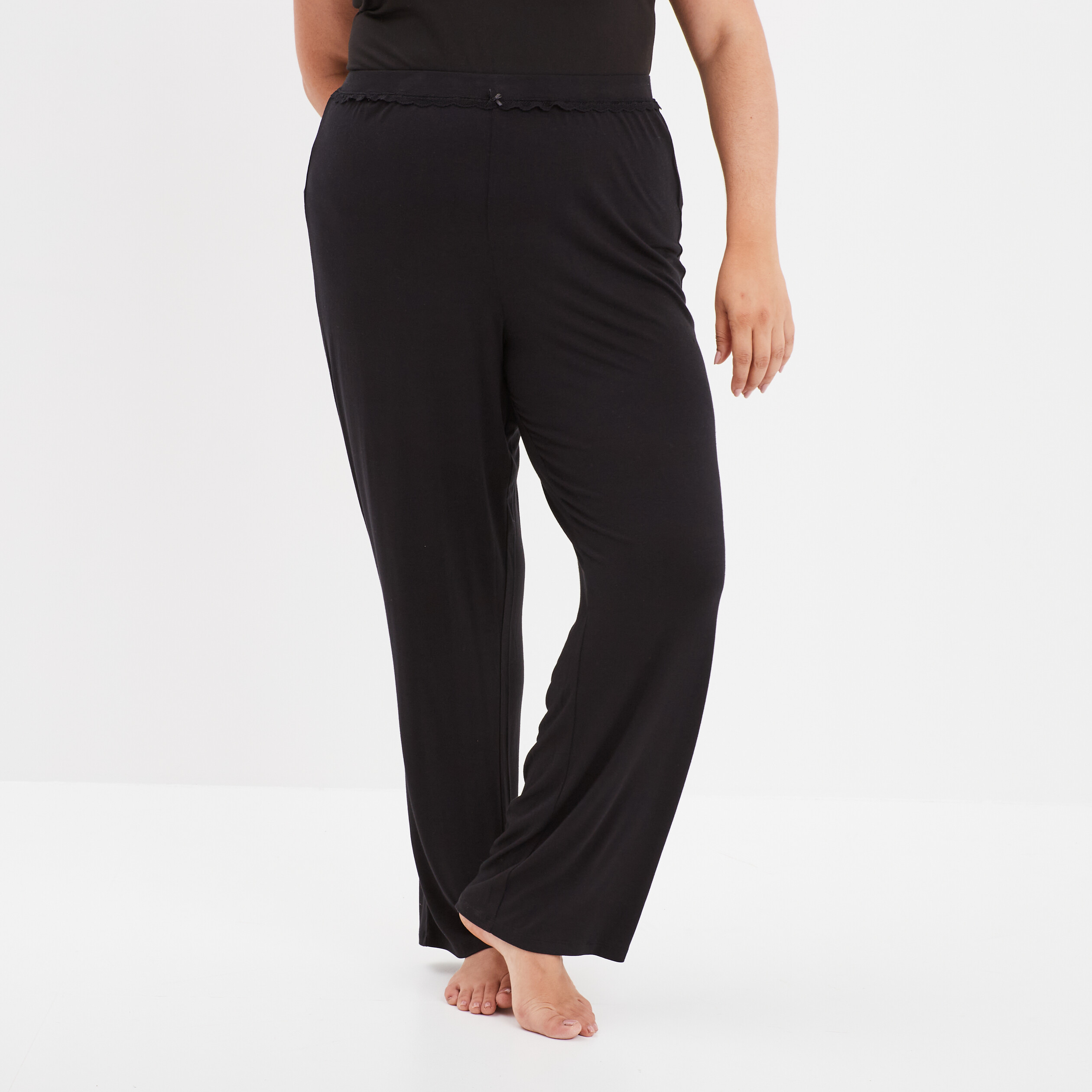 Pantalon pyjama noir femme best sale