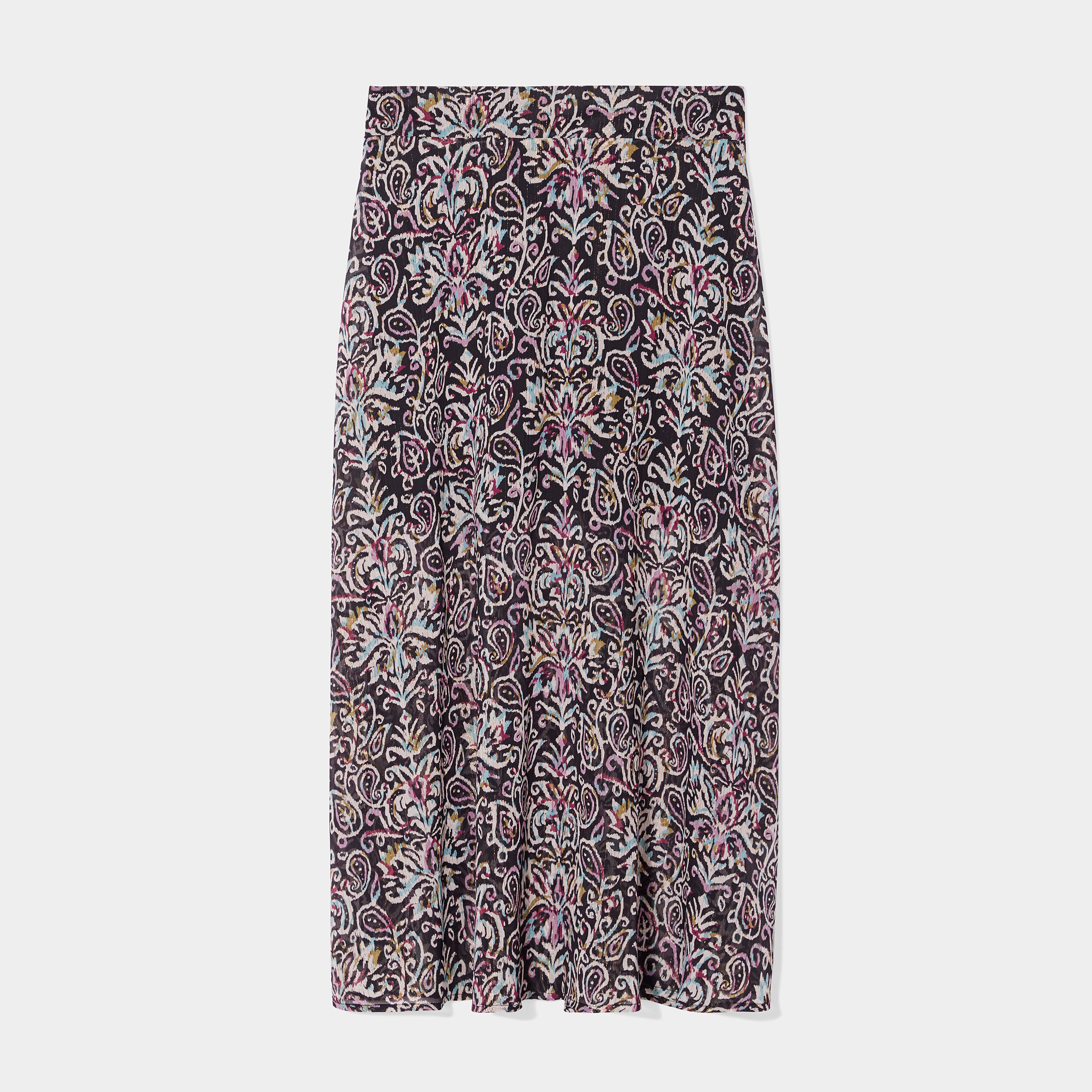jupe longue evasee voile double noir femme Jupe longue évasée voile doublé noir femme