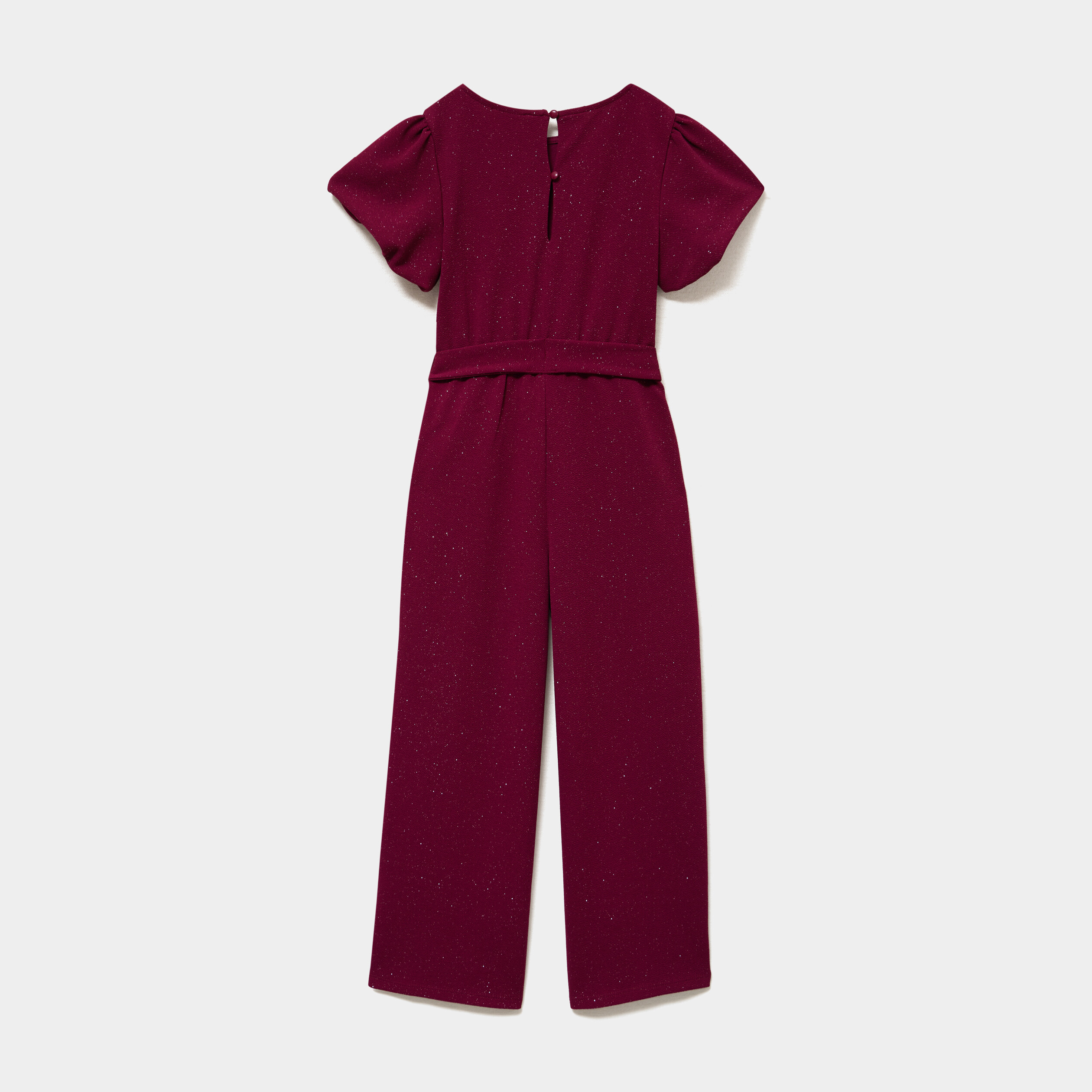 Combinaison pantalon &agrave; paillettes bordeaux fille