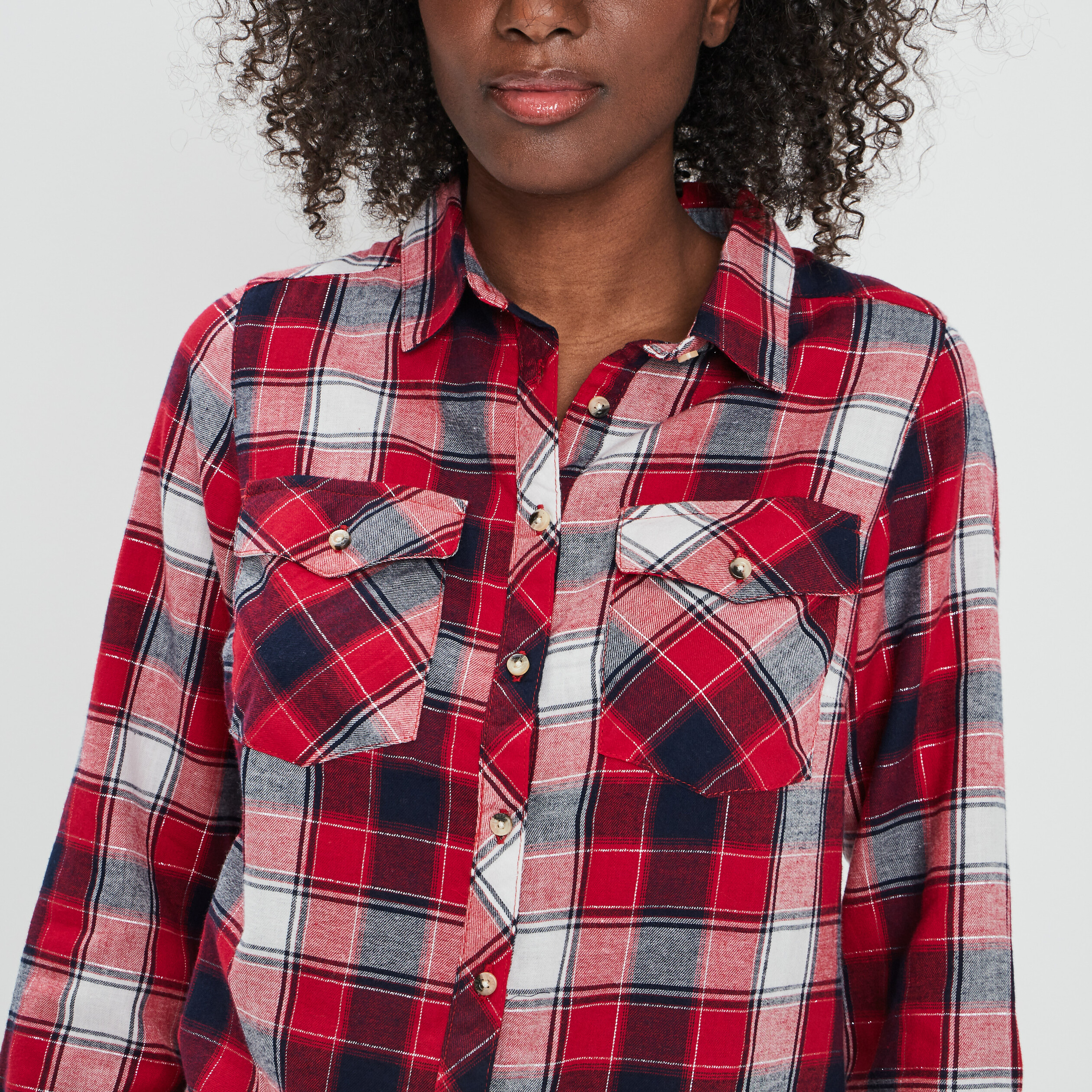 chemise manches retroussables poches rouge femme Chemise manches retroussables poches rouge femme