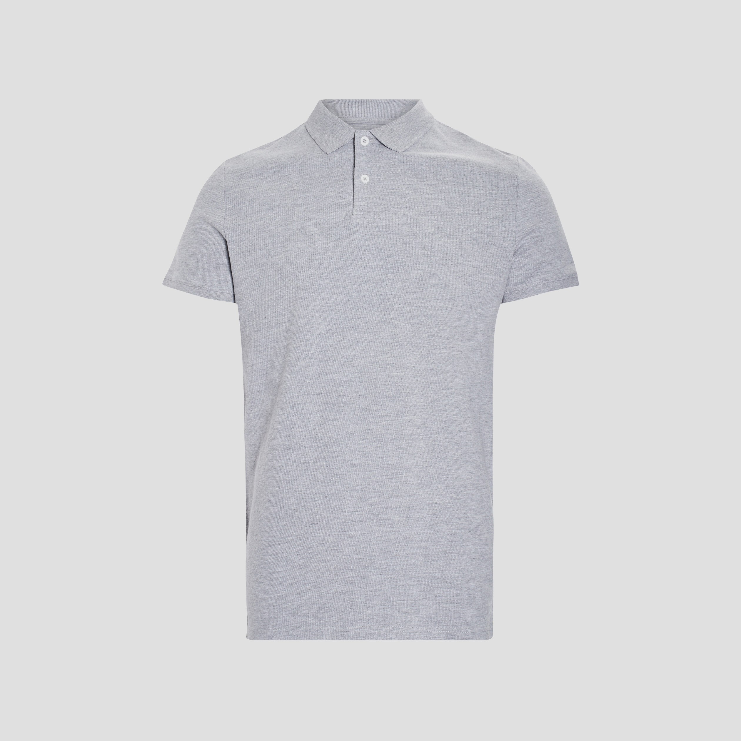 polo en coton manches courtes gris clair homme Polo en coton manches courtes gris clair homme