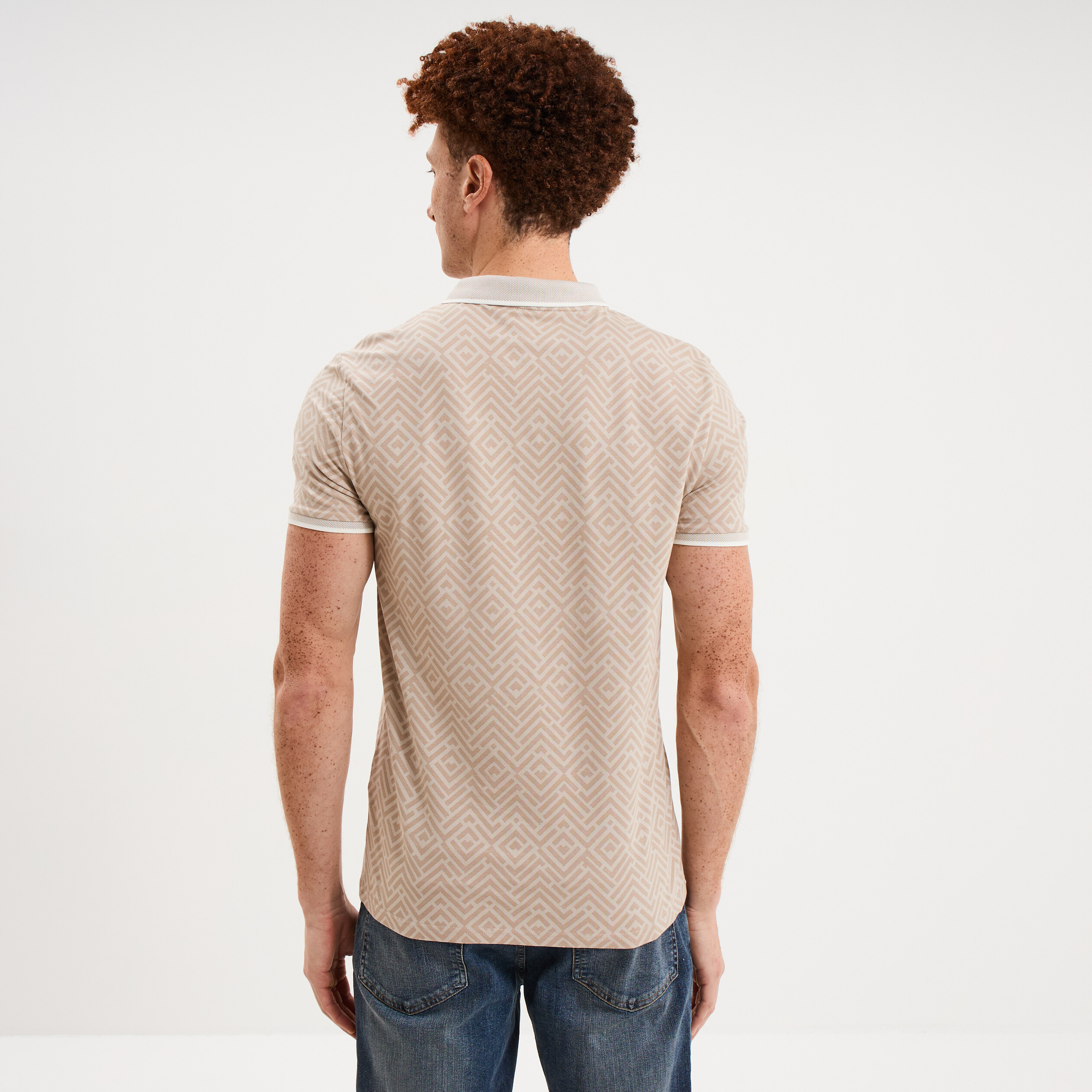 Polo slim manches courtes stretch gris homme