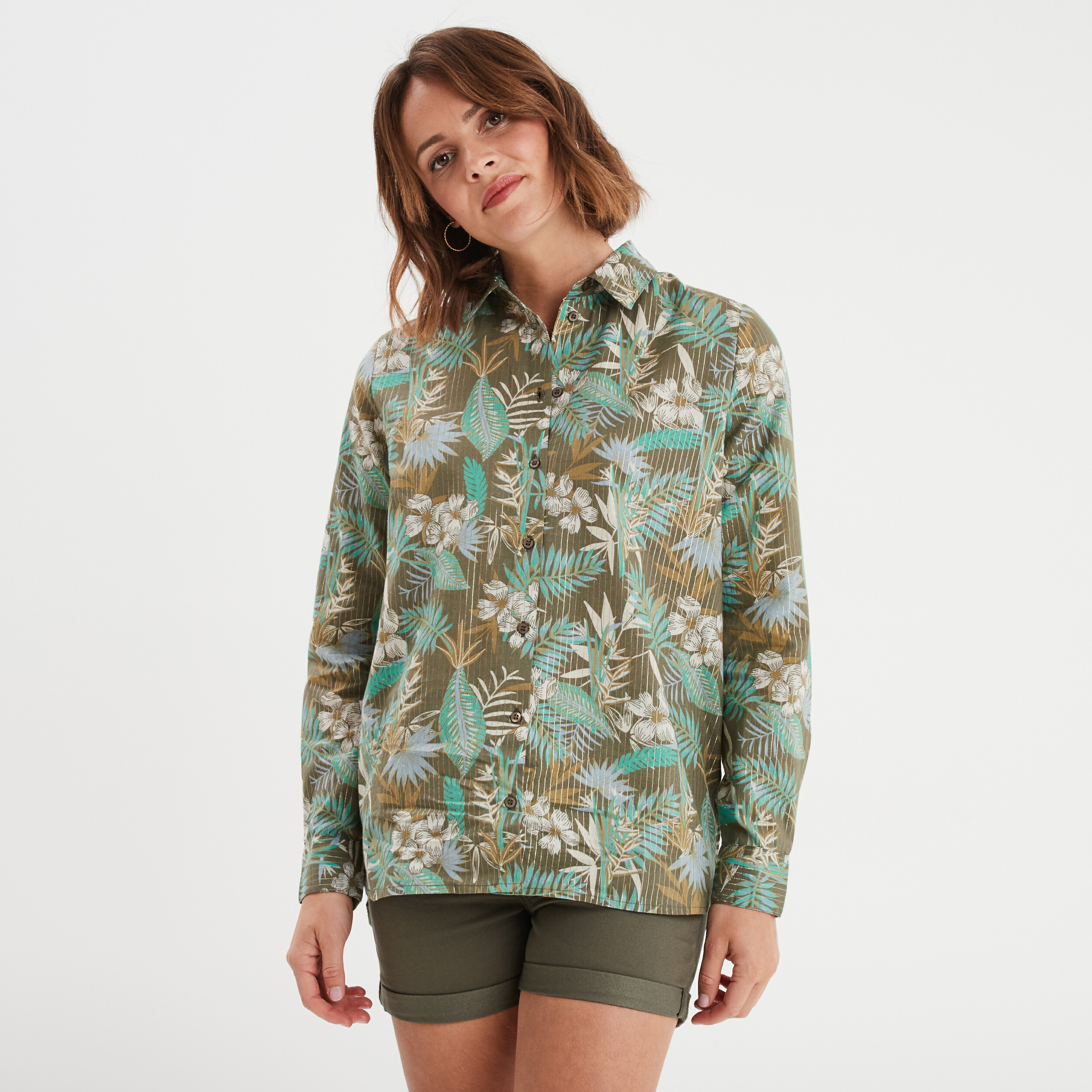 chemise manches longues vert kaki femme Chemise manches longues vert kaki femme