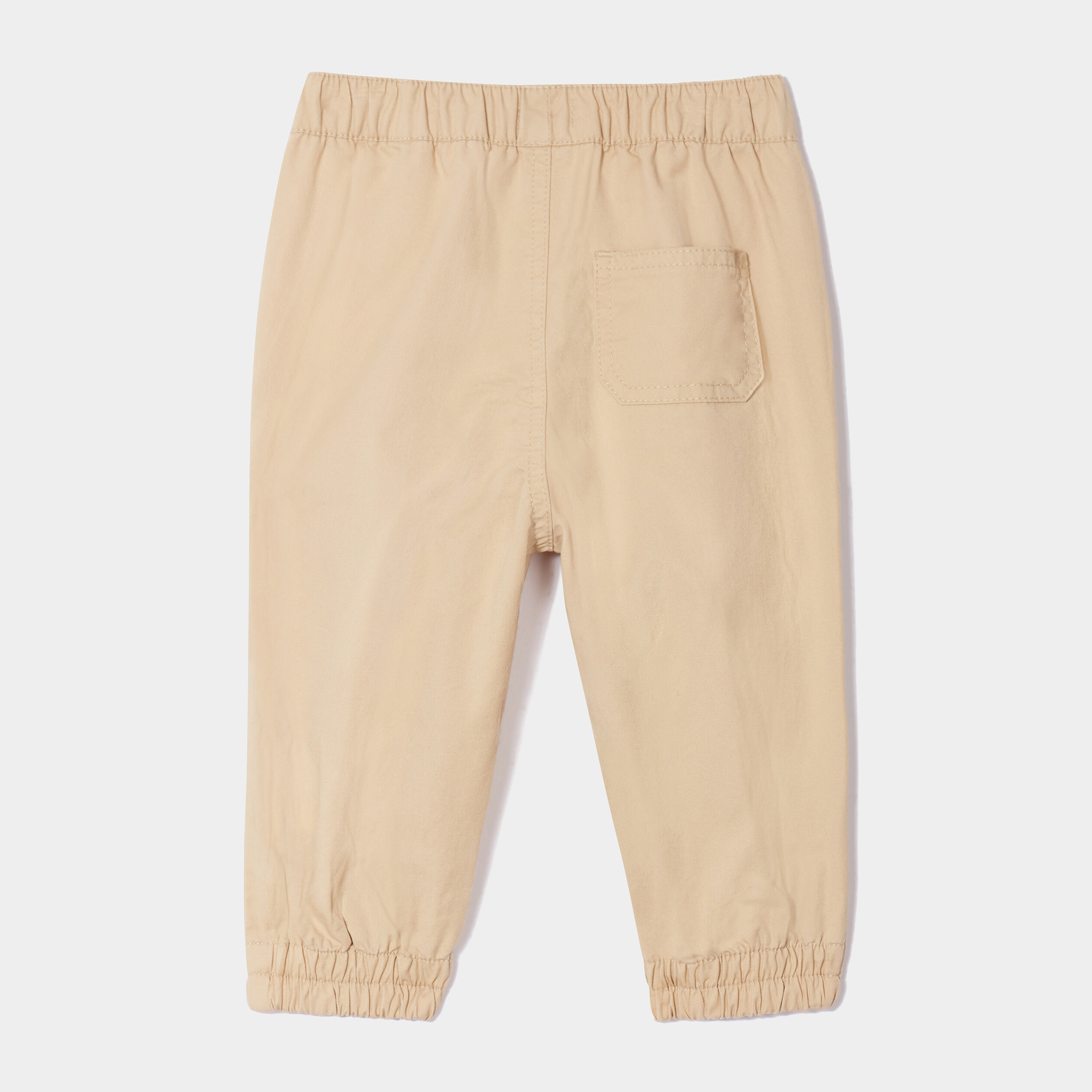 Jeans jogger coton bas &eacute;lastiqu&eacute; marron clair b&eacute;b&eacute; gar&ccedil;on