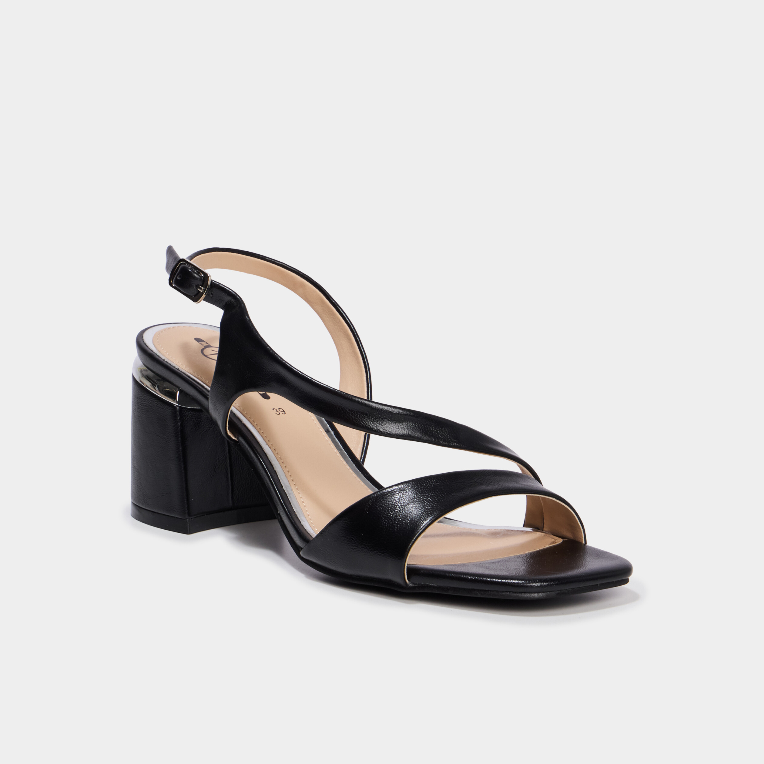 Sandales c&eacute;r&eacute;monie &agrave; talons noir femme