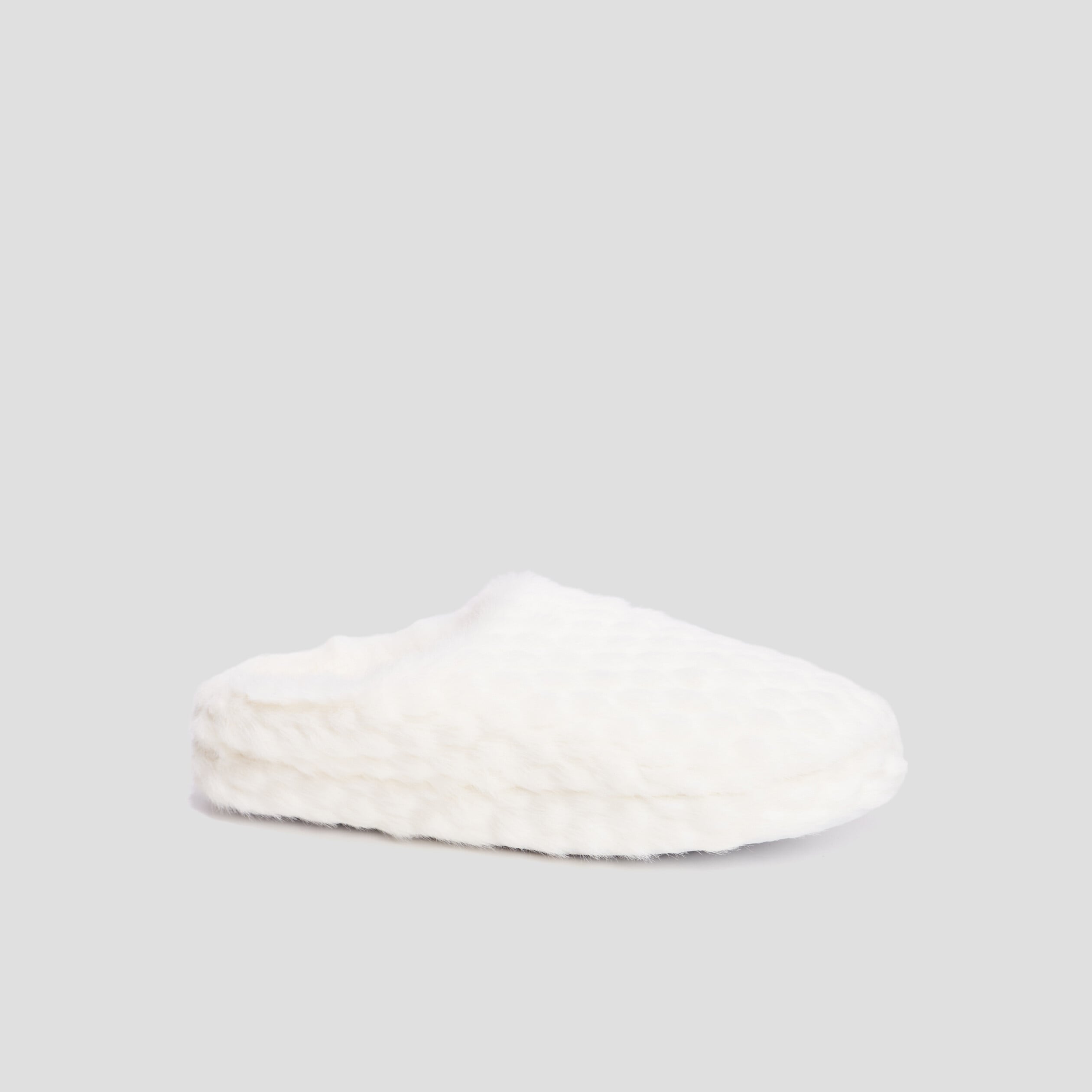 Chaussons mules fausse fourrure blanc femme