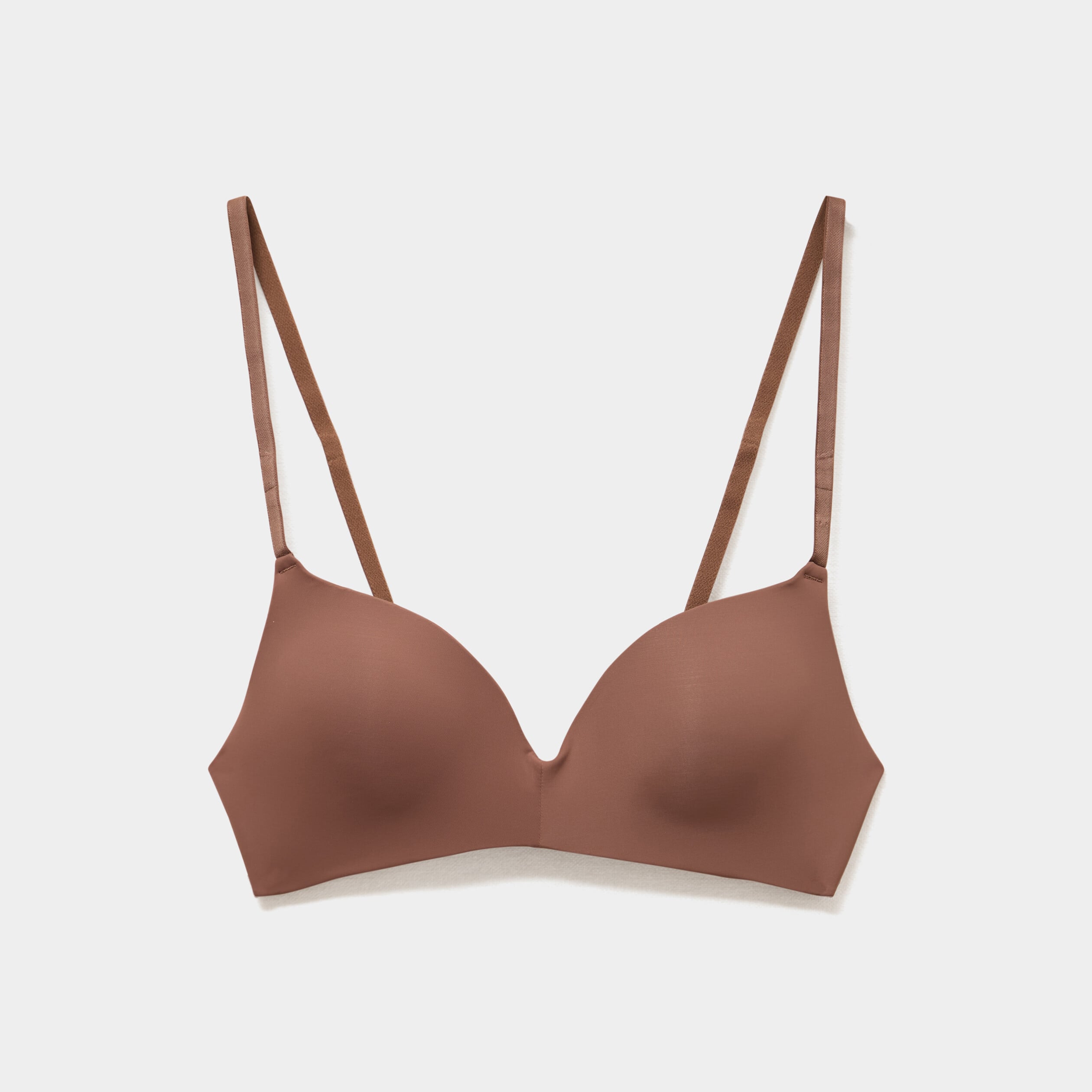 Soutien-gorge triangle bretelles fines marron femme