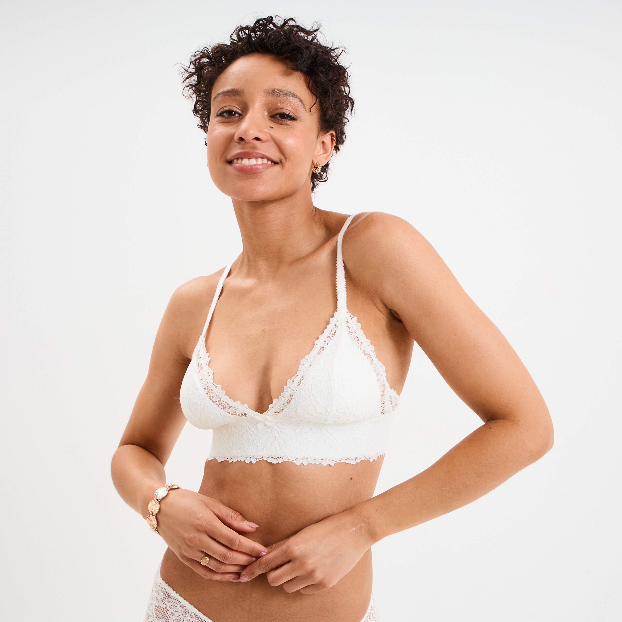 soutien gorge triangle padde blanc femme Soutien-gorge triangle paddé blanc femme