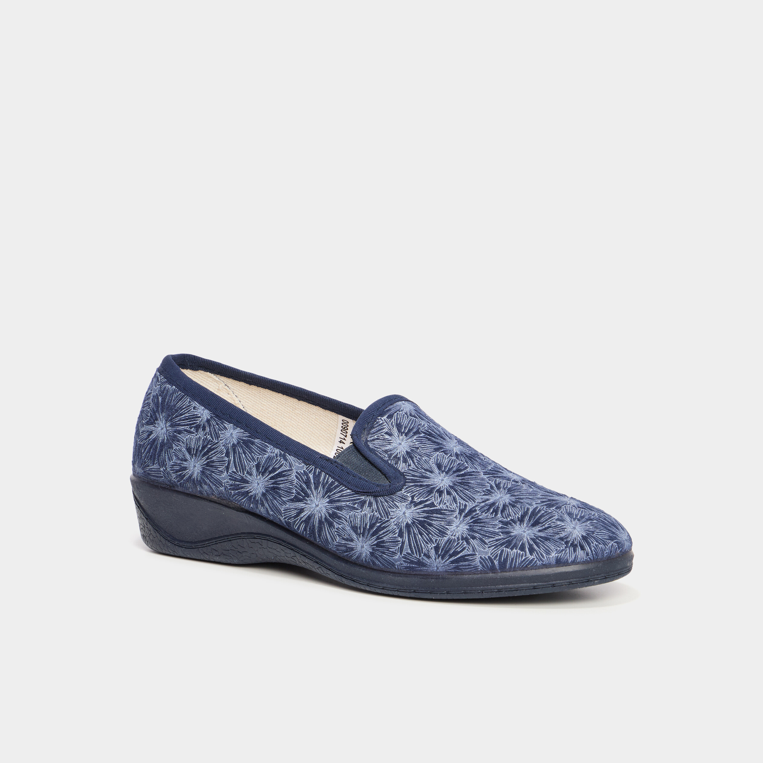 Chaussons compens&eacute;s bleu femme