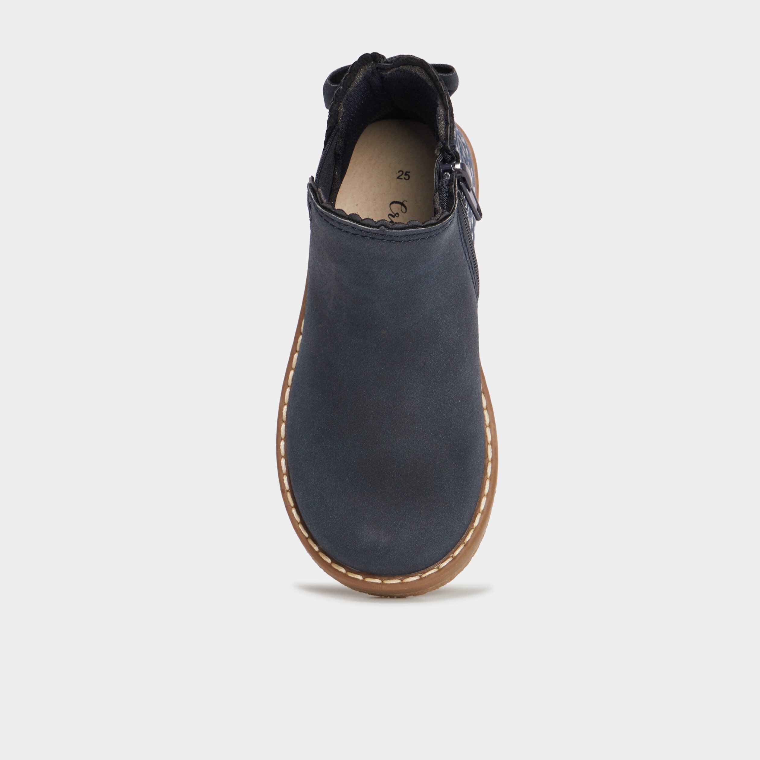 Bottines métallisées avec noeuds bleu marine fille