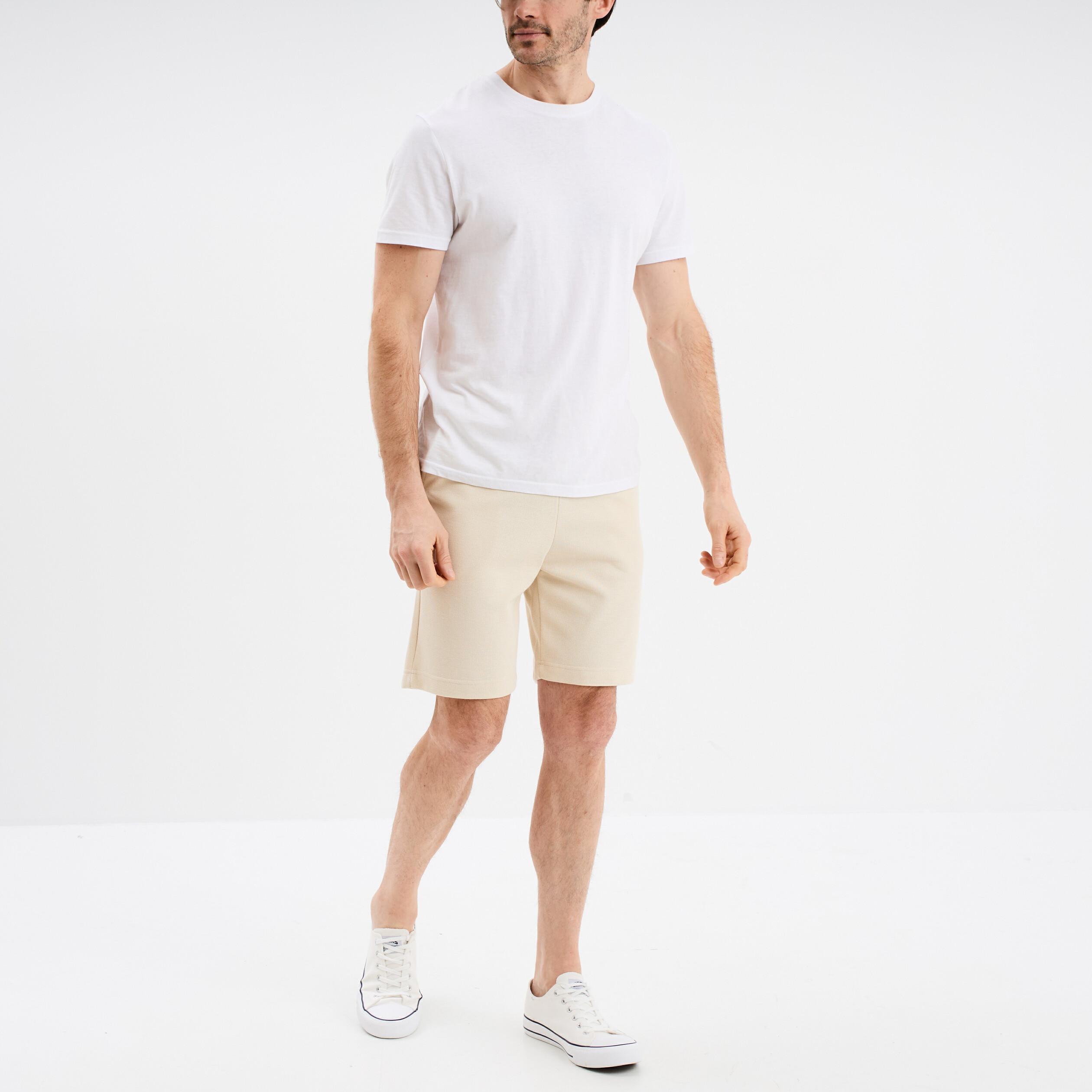 bermuda droit effet reliefe ecru homme Bermuda droit effet reliéfé ecru homme