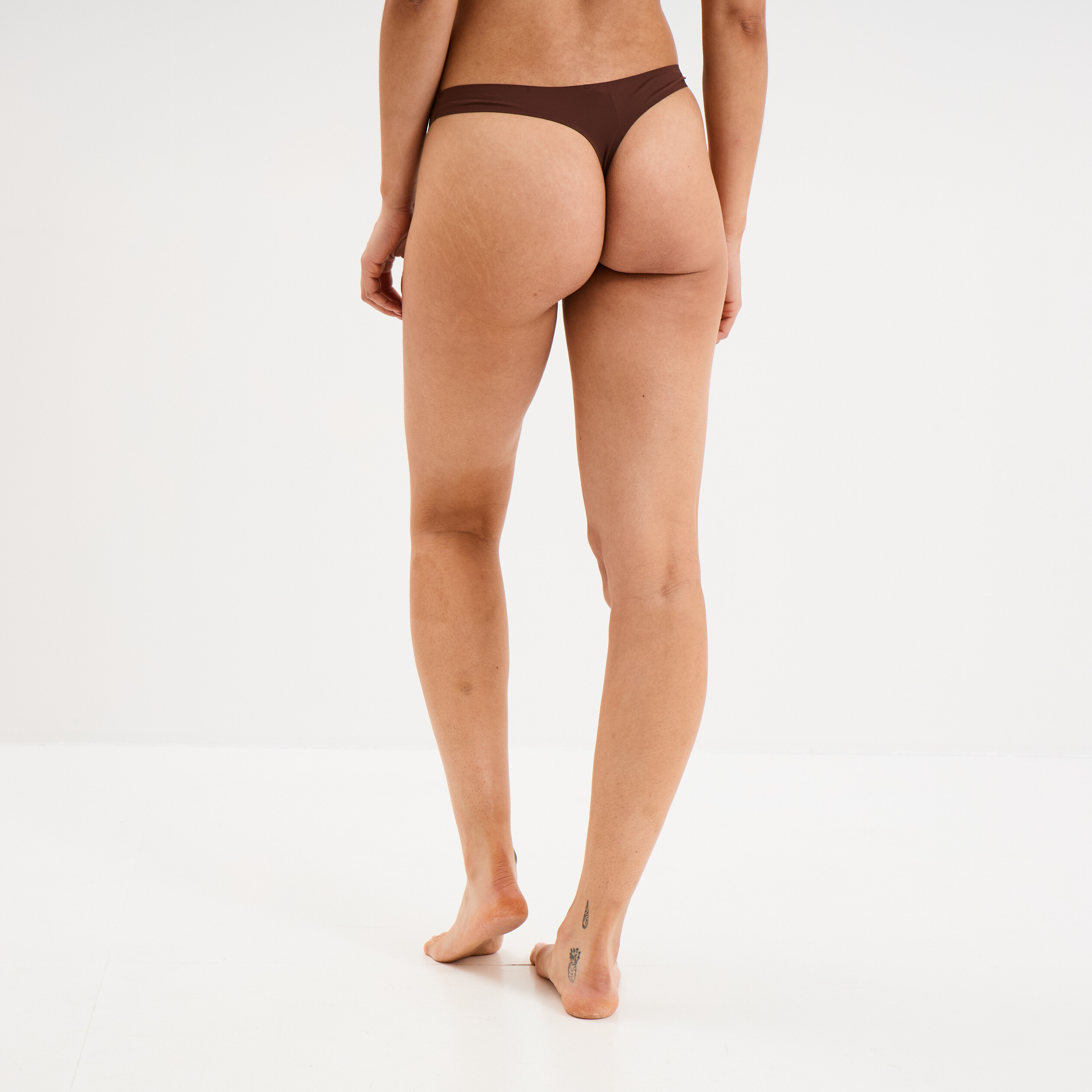 String microfibre sans coutures marron femme