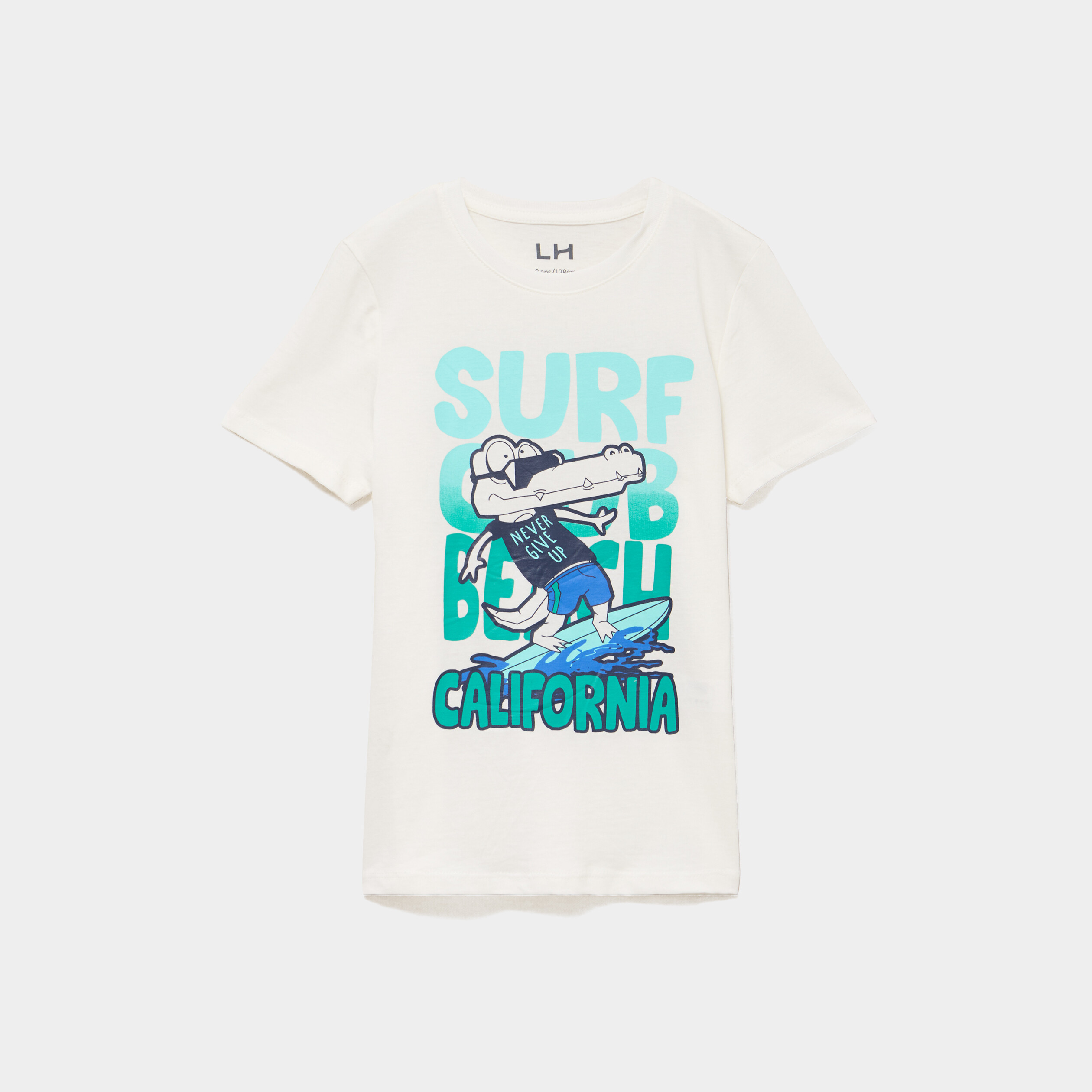T-shirt manches courtes coton blanc gar&ccedil;on
