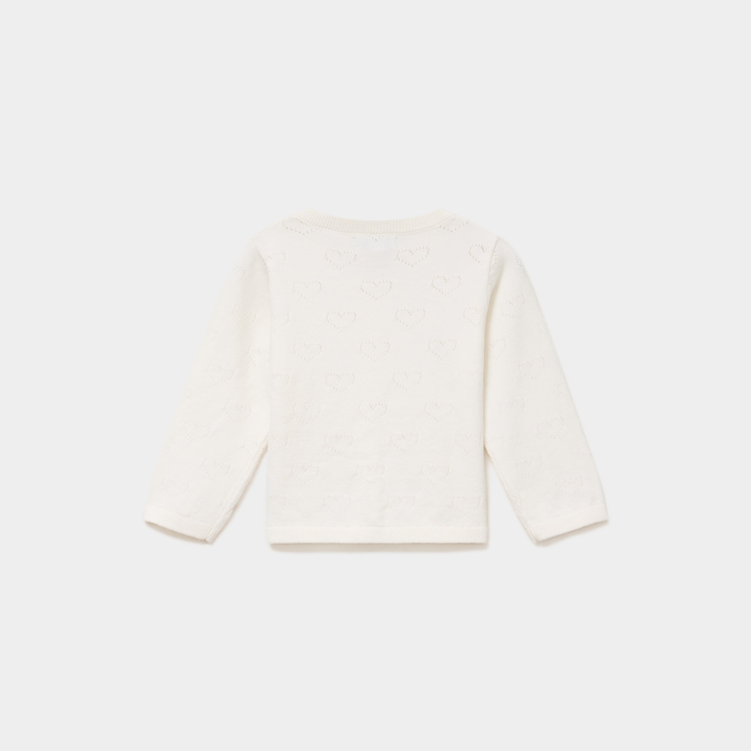 Gilet manches longues boutonn&eacute; blanc b&eacute;b&eacute; fille