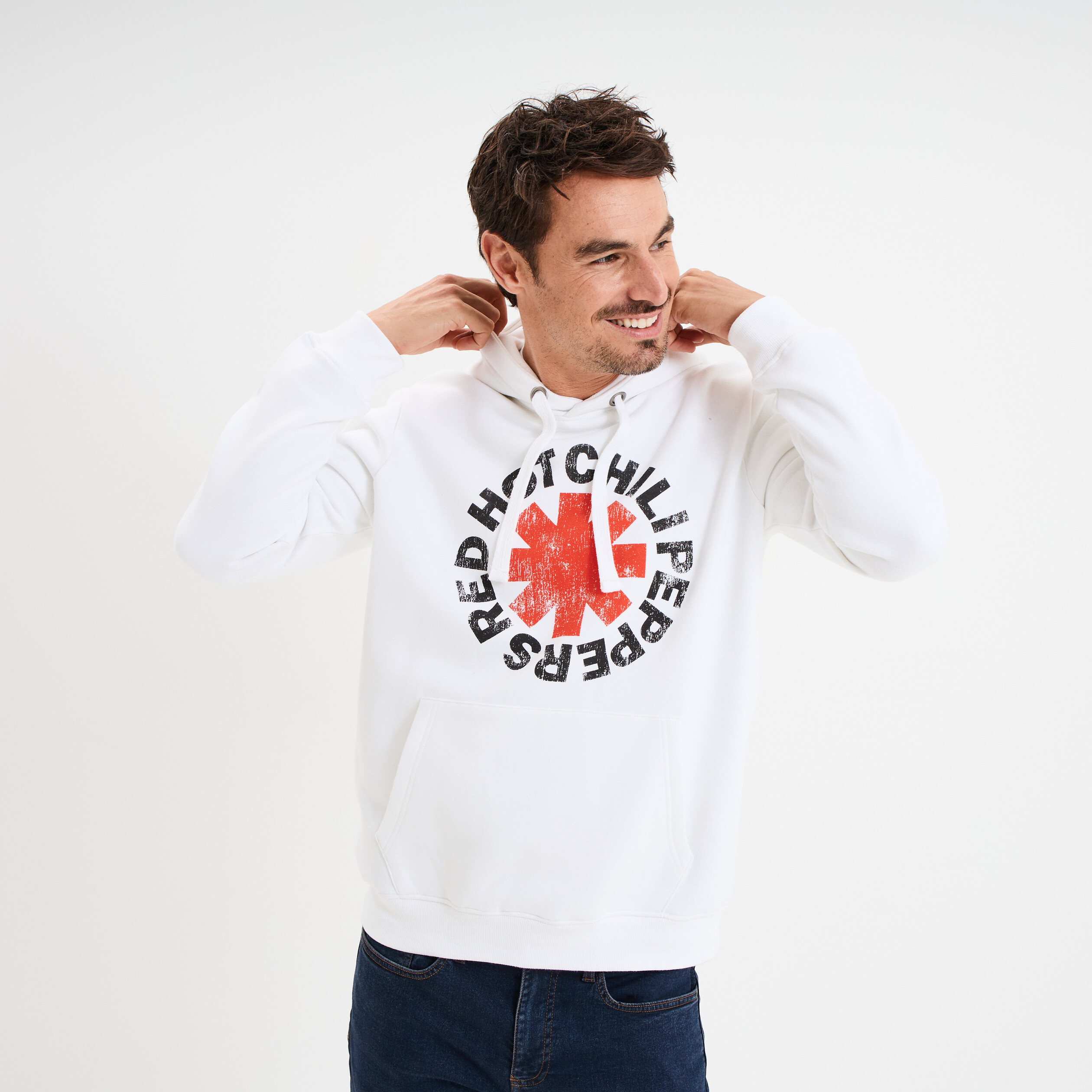 sweat hoodie red hot chili peppers blanc homme Sweat hoodie Red Hot Chili Peppers blanc homme