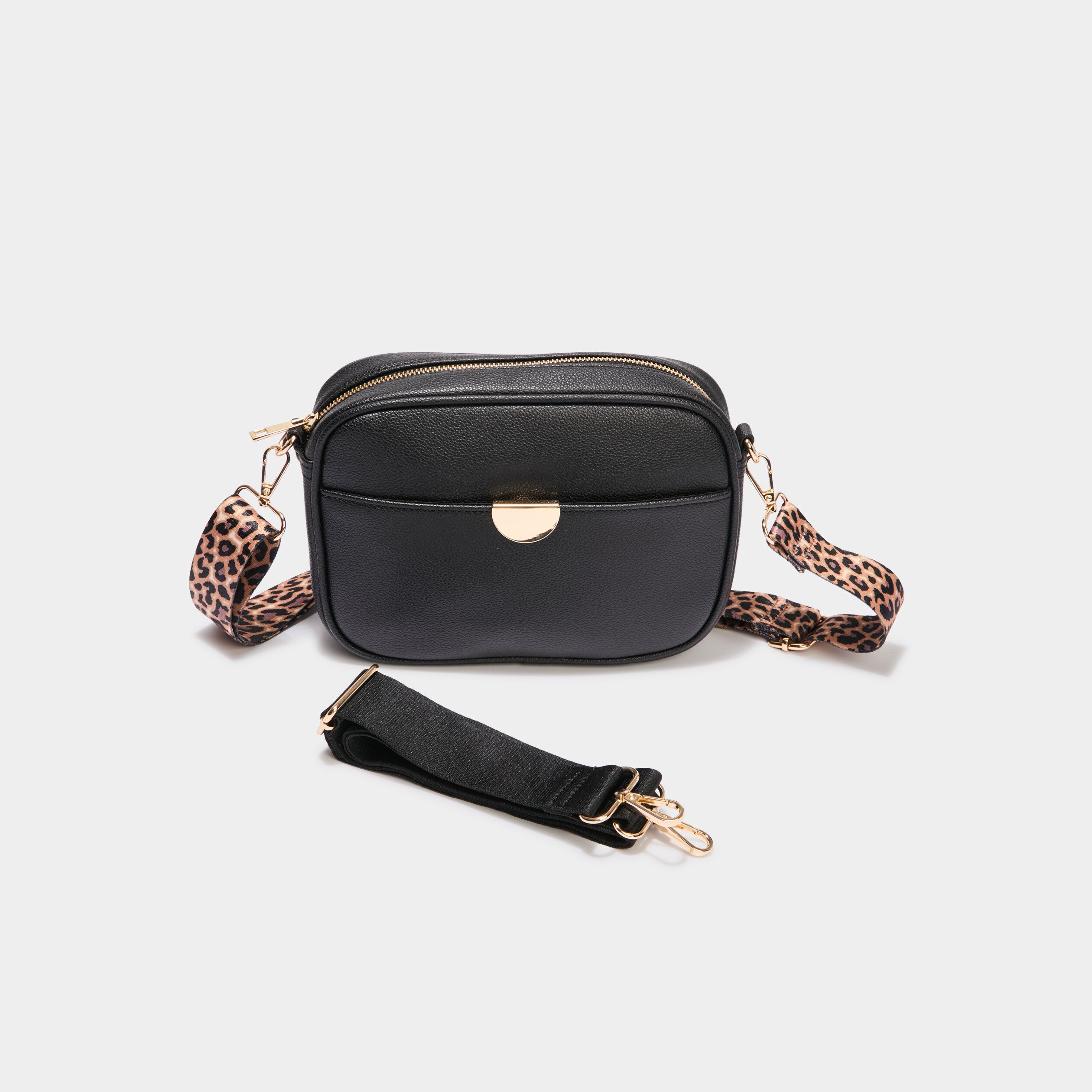 sac arrondi avec 2 bandoulieres noir femme Sac arrondi avec 2 bandoulières noir femme