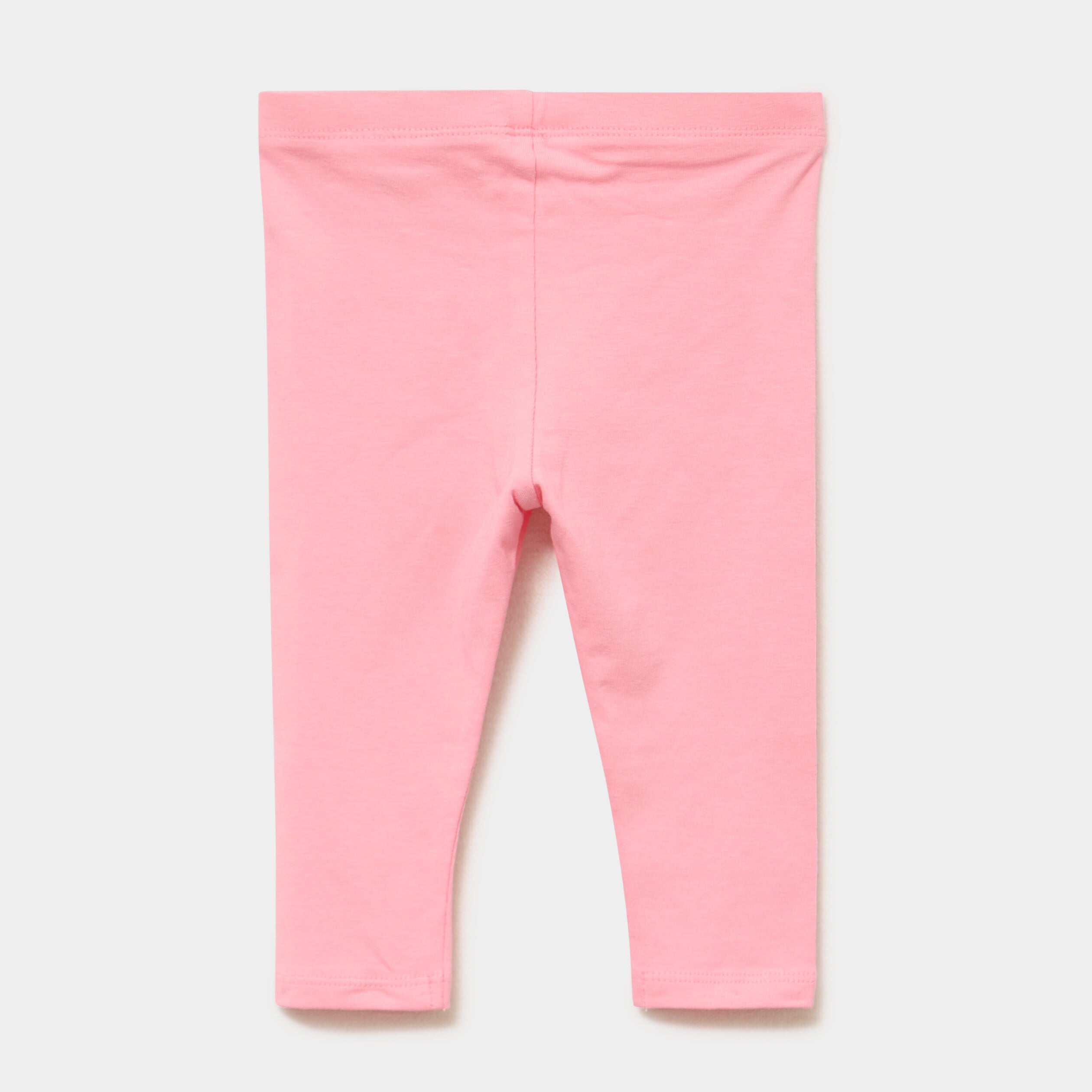 Legging uni en coton rose b&eacute;b&eacute; fille