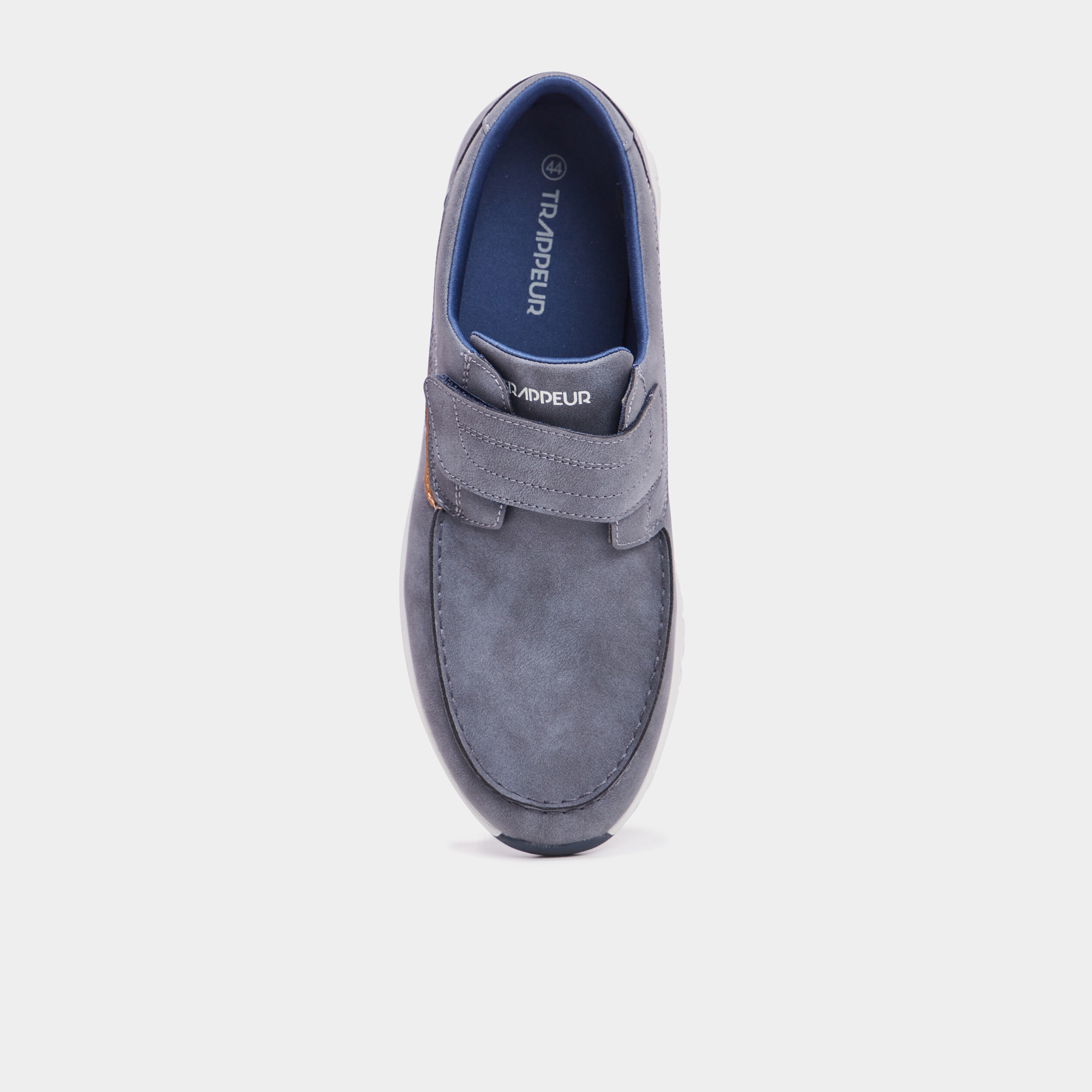 Chaussures bateau à scratchs bleu homme