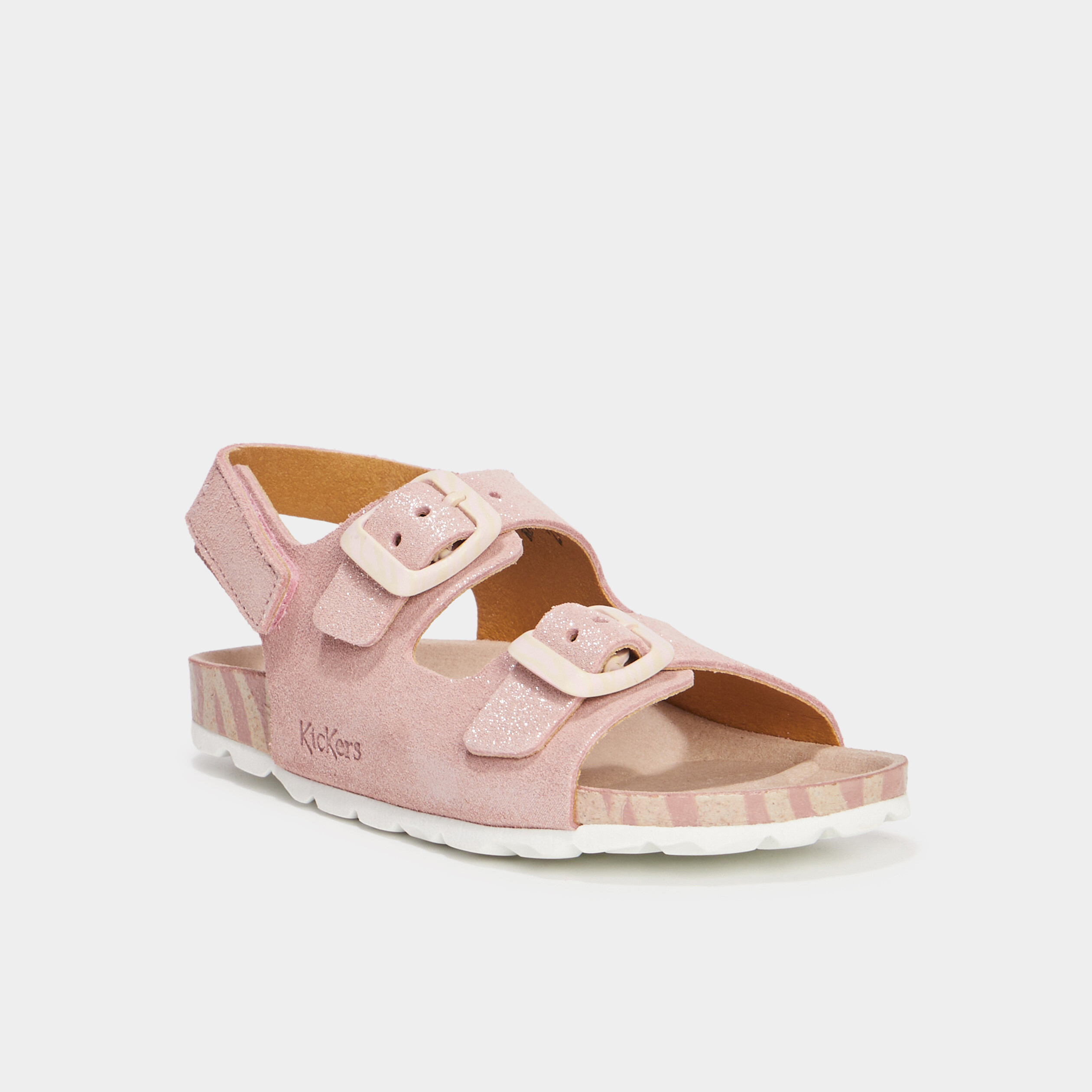 sandales paillettes kickers sunyva marron fonce fille Sandales paillettes Kickers Sunyva marron foncé fille