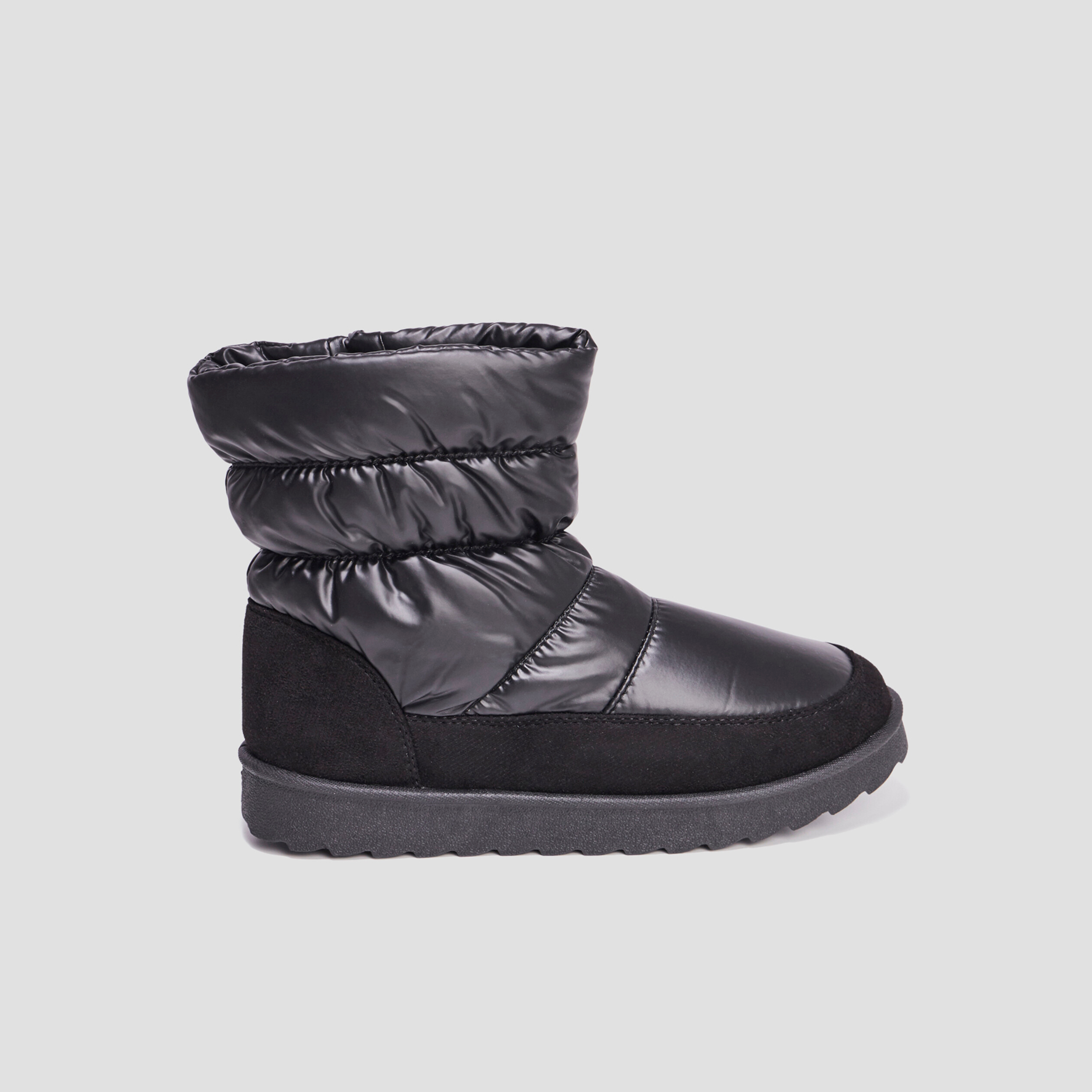 Bottines matelass&eacute;es doubl&eacute;es noir femme