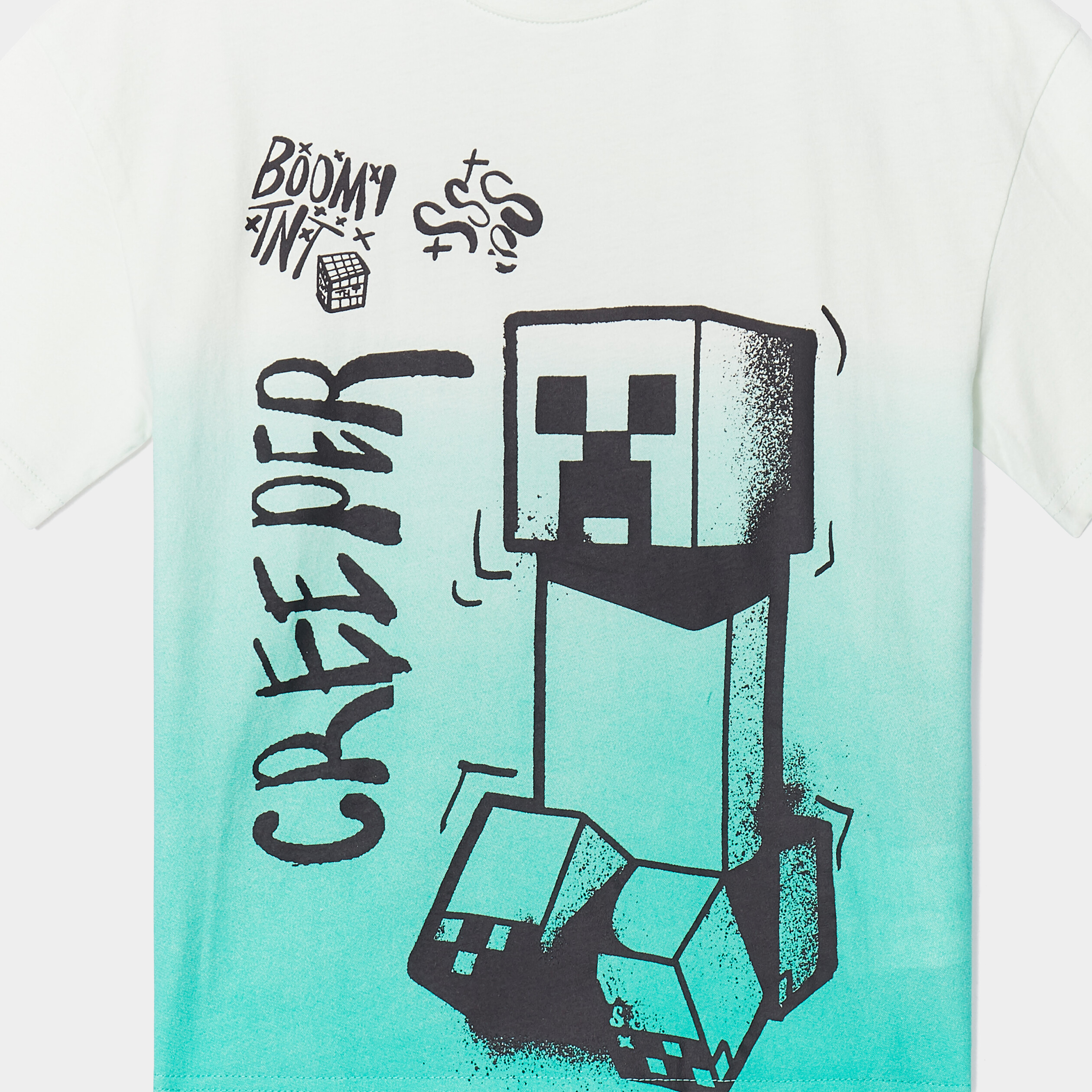 t shirt coton minecraft creeper vert garcon T-shirt coton Minecraft Creeper vert garçon
