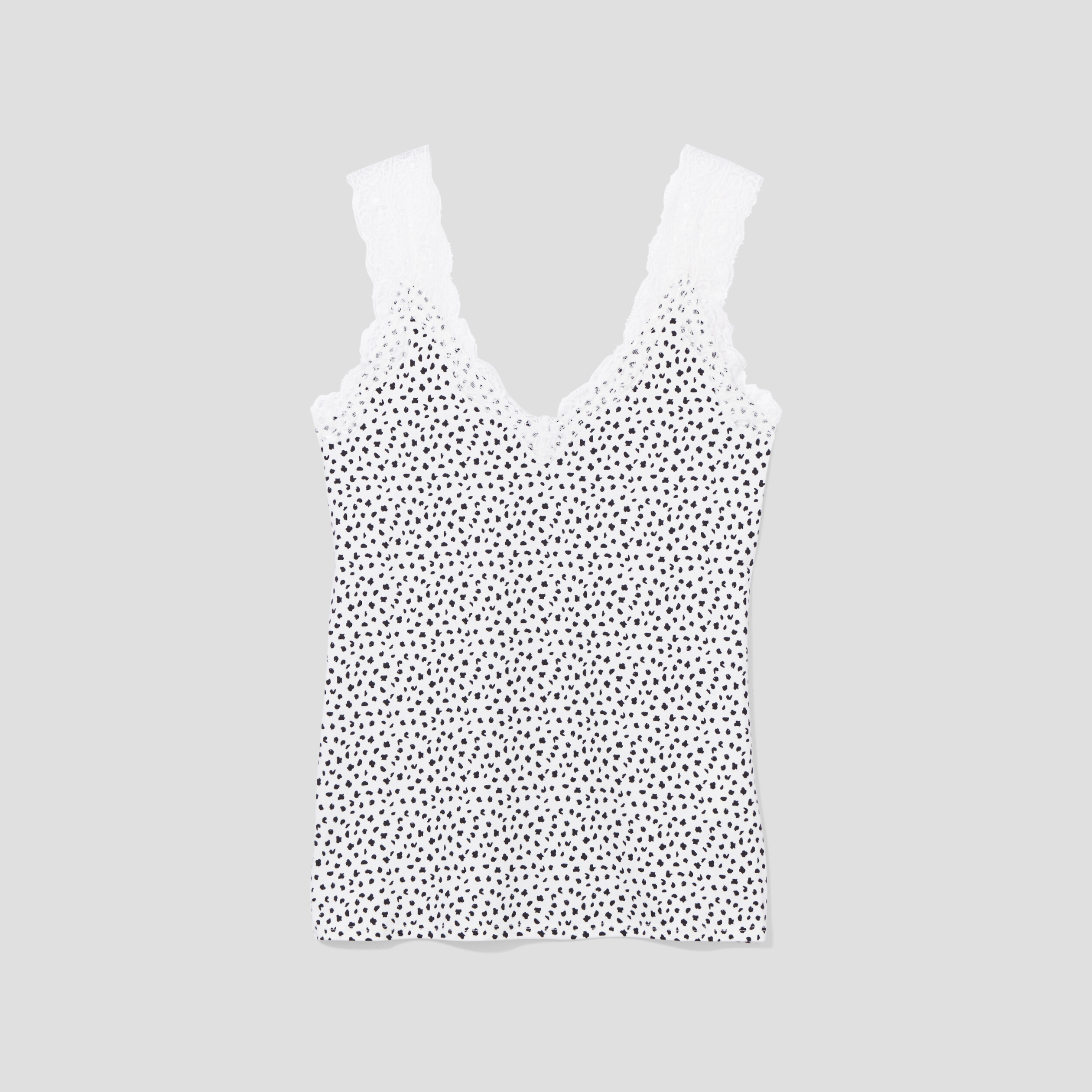 debardeur bretelles larges avec dentelle blanc femme Débardeur bretelles larges avec dentelle blanc femme