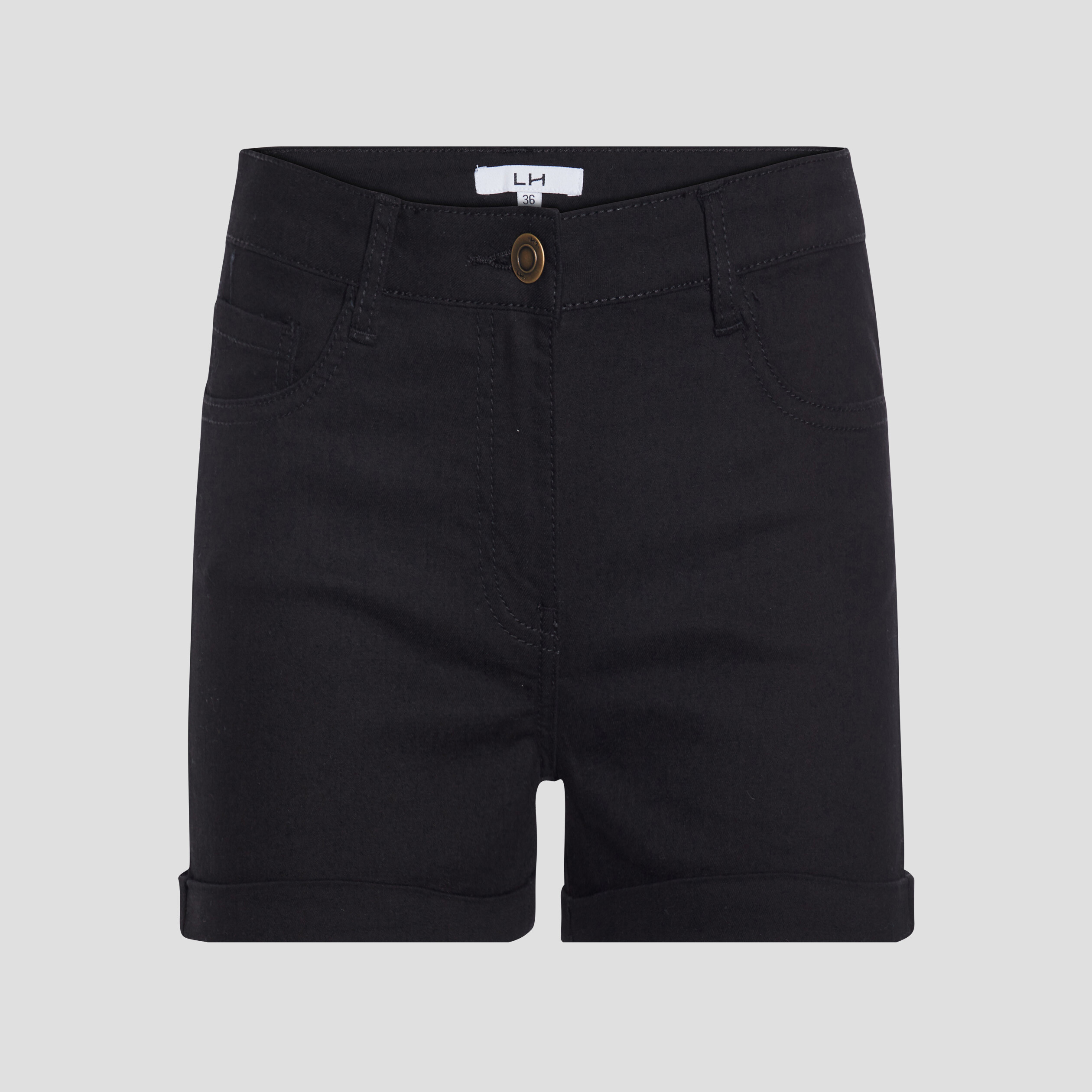 short droit a revers noir femme Short droit à revers noir femme