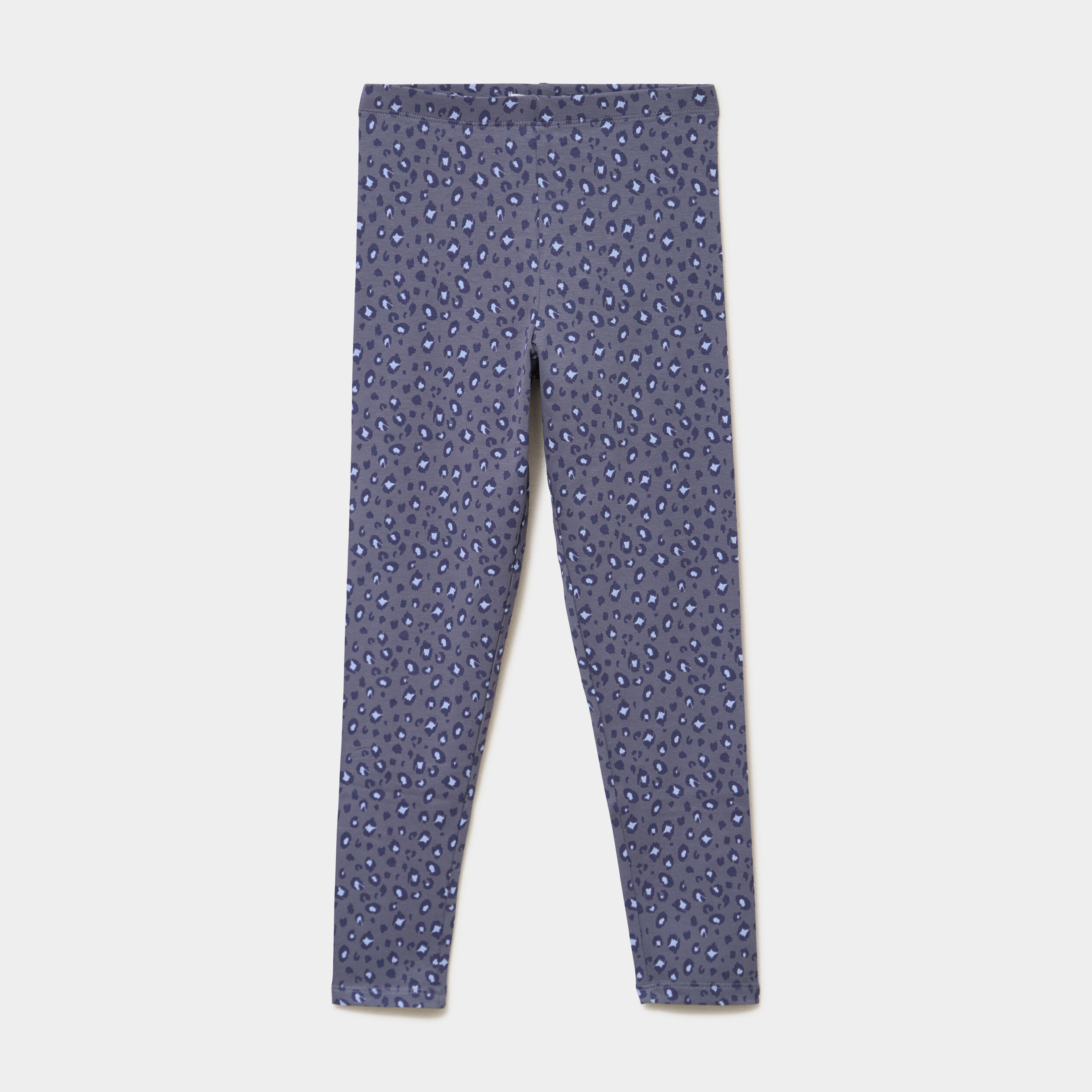 Legging taille &eacute;lastiqu&eacute;e coton bleu gris fille