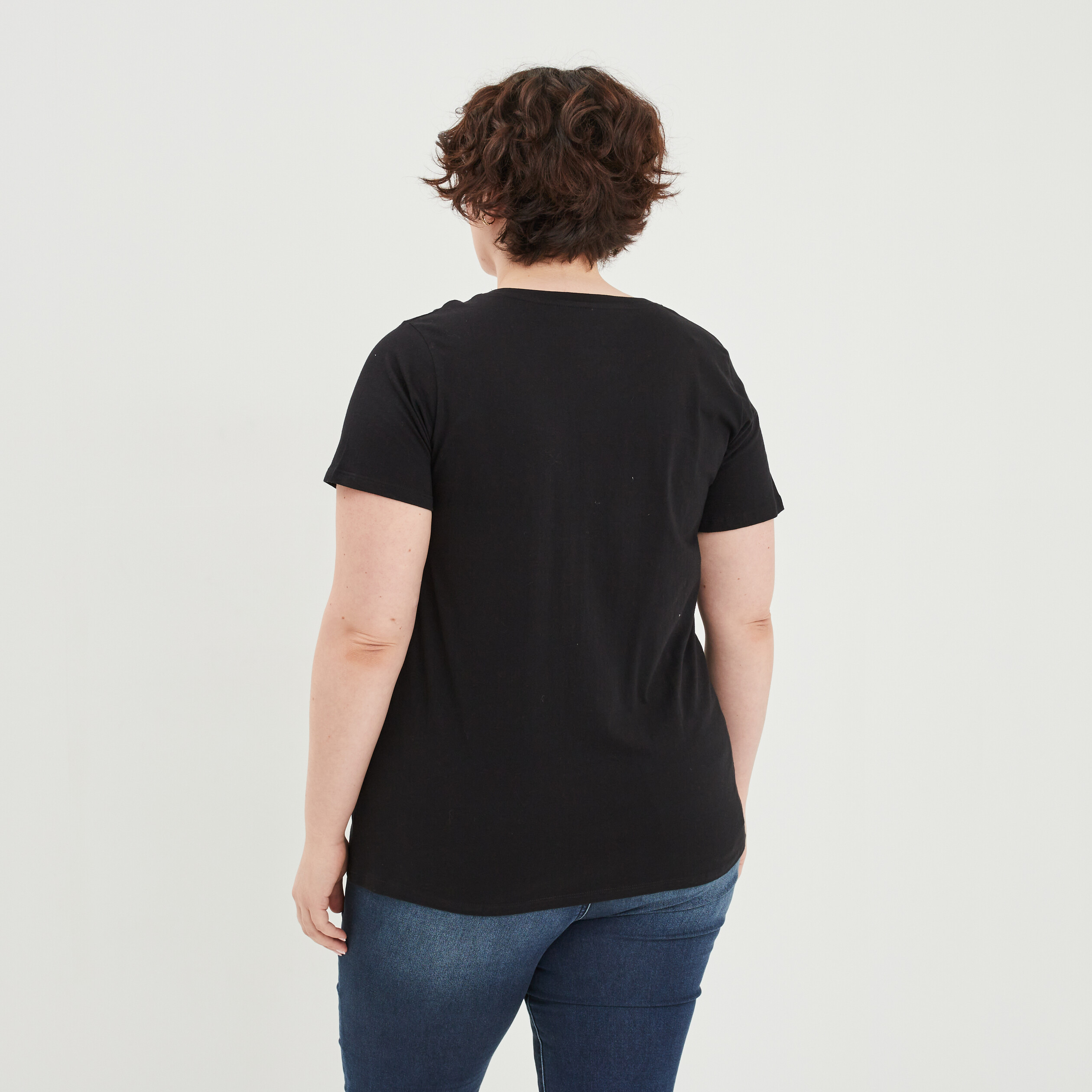 T-shirt Étrange Noël de Monsieur Jack noir femme grande taille