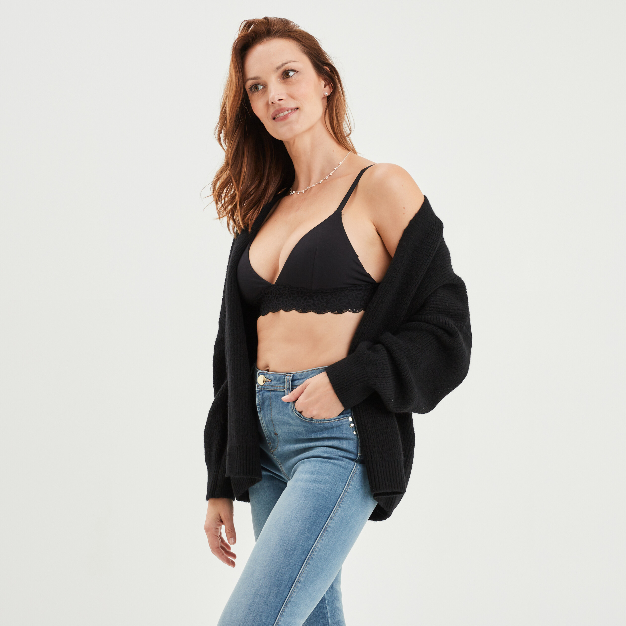 soutien gorge triangle padde noir femme Soutien-gorge triangle paddé noir femme
