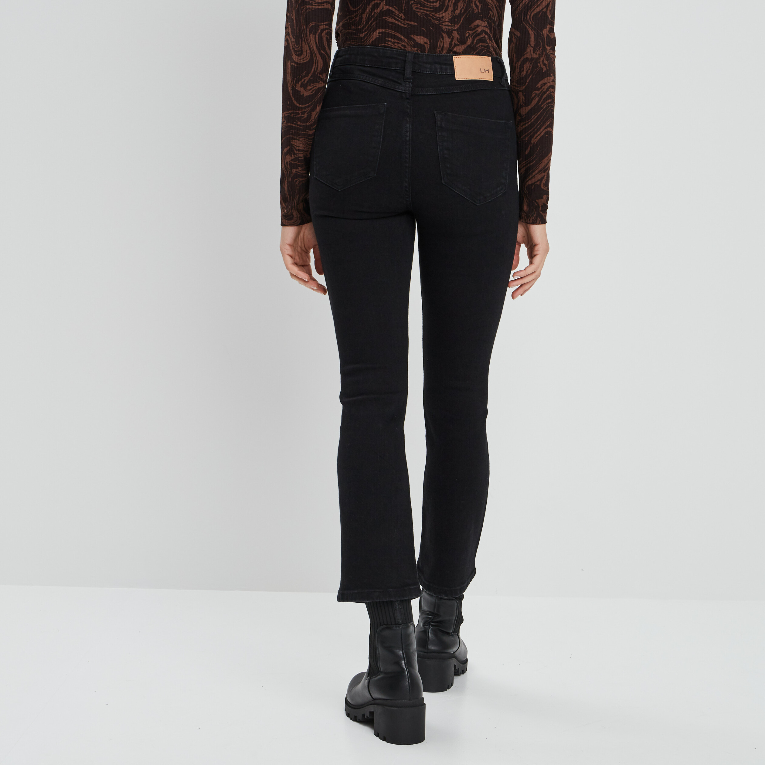 jeans flare 78eme denim noir femme Jeans flare 7/8ème denim noir femme