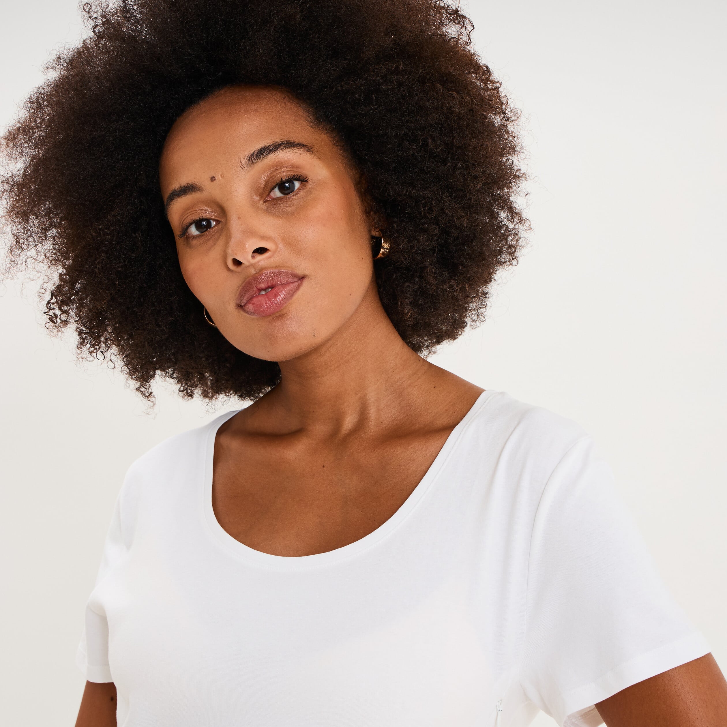 T-shirt allaitement manches courtes blanc femme maternit&eacute;