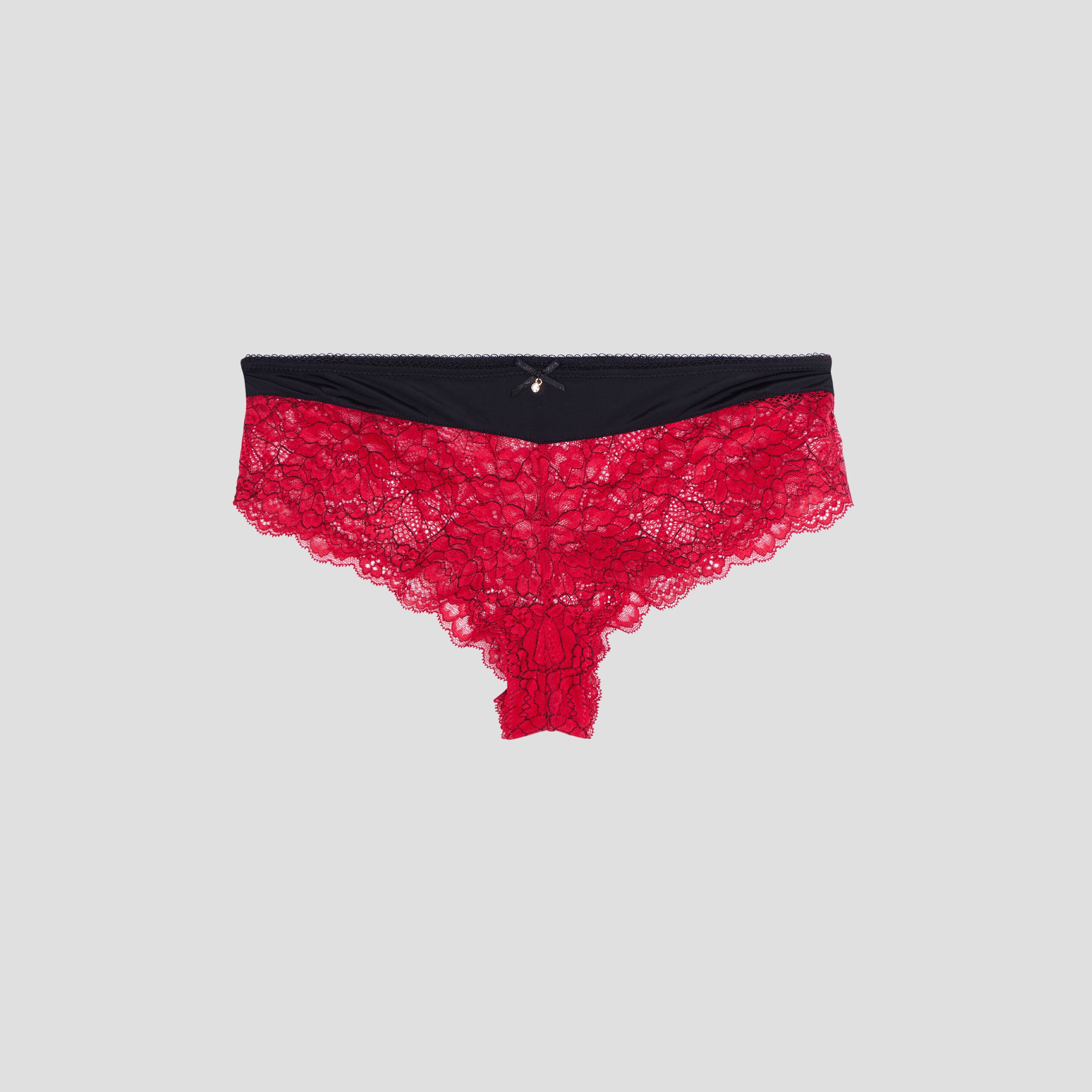 shorty en micro dentelle rouge femme Shorty en micro dentelle rouge femme