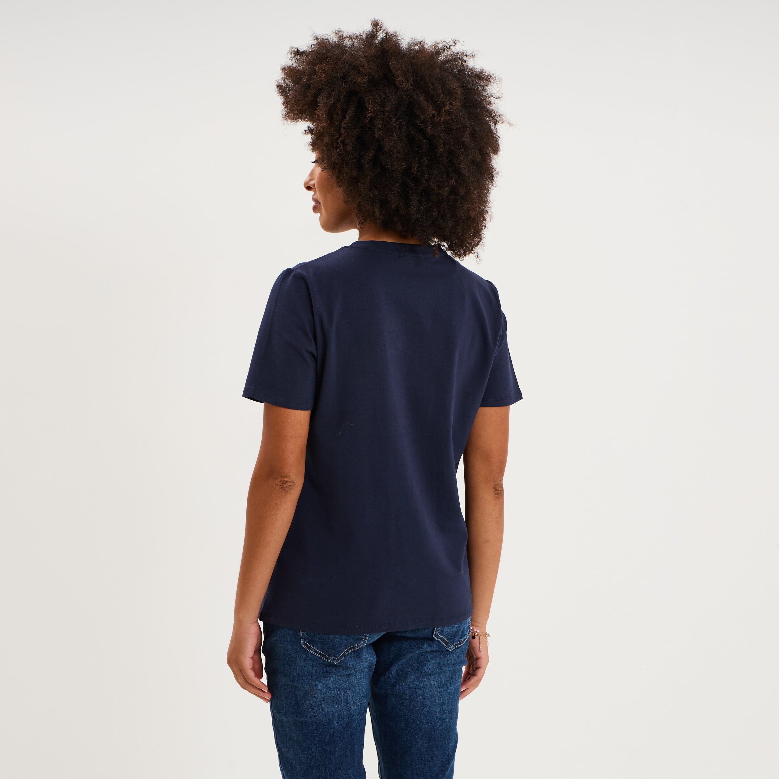 T-shirt manches courtes allaitement bleu marine femme maternit&eacute;